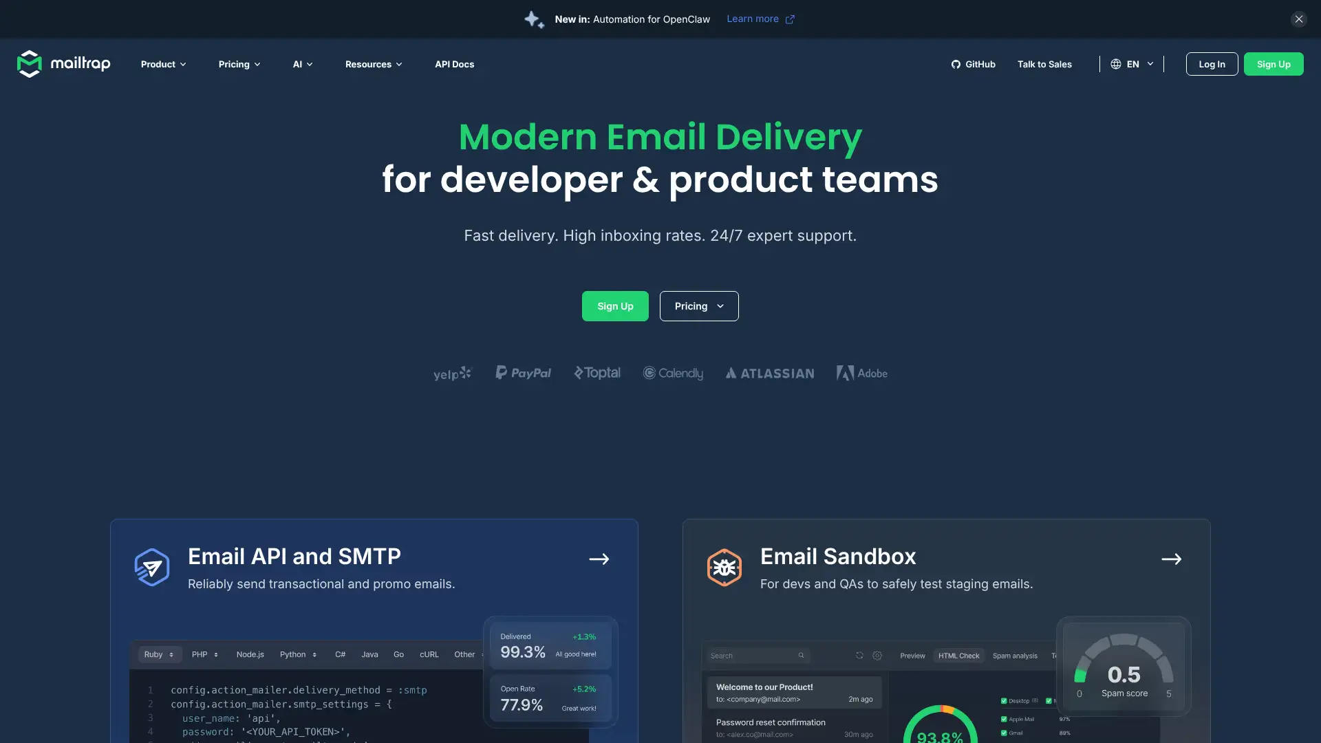 Mailtrap screenshot