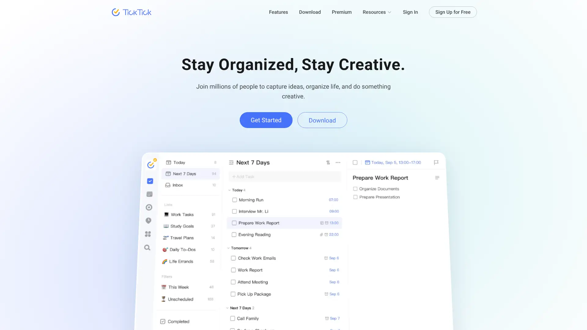 TickTick screenshot