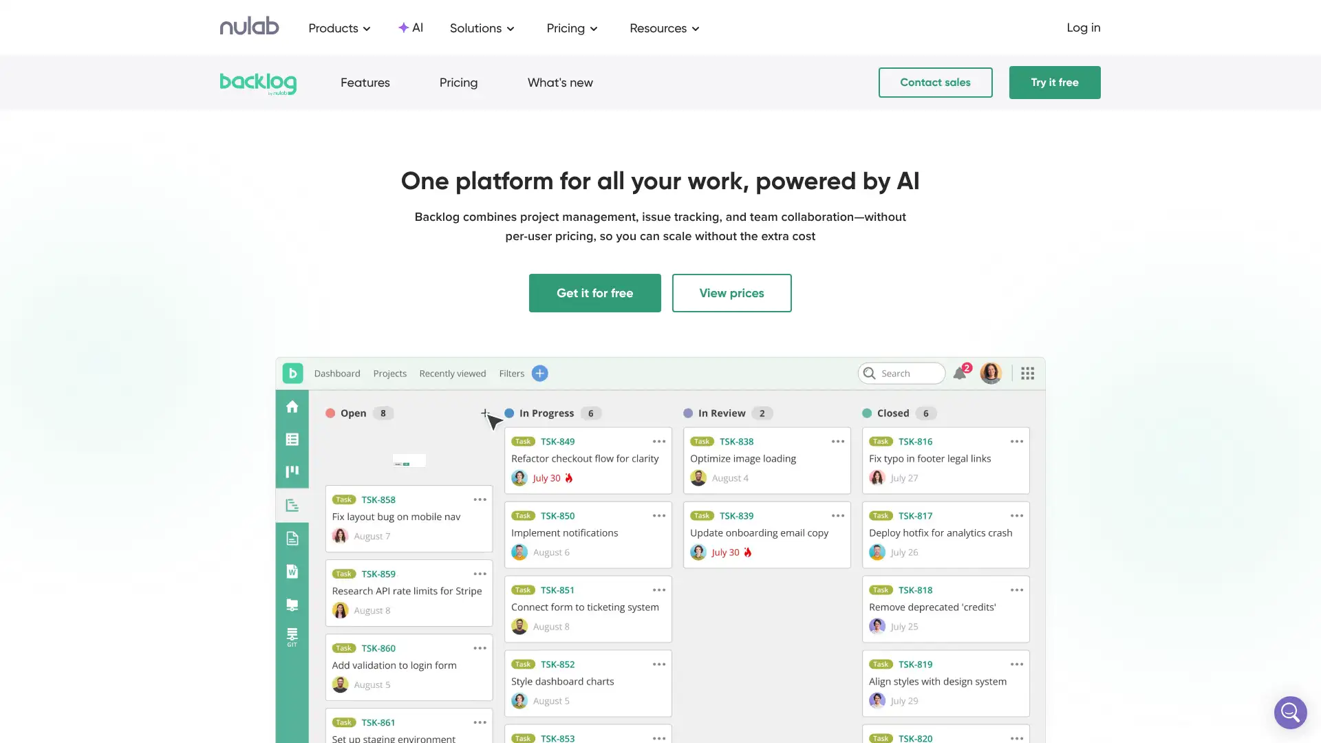 Backlog screenshot
