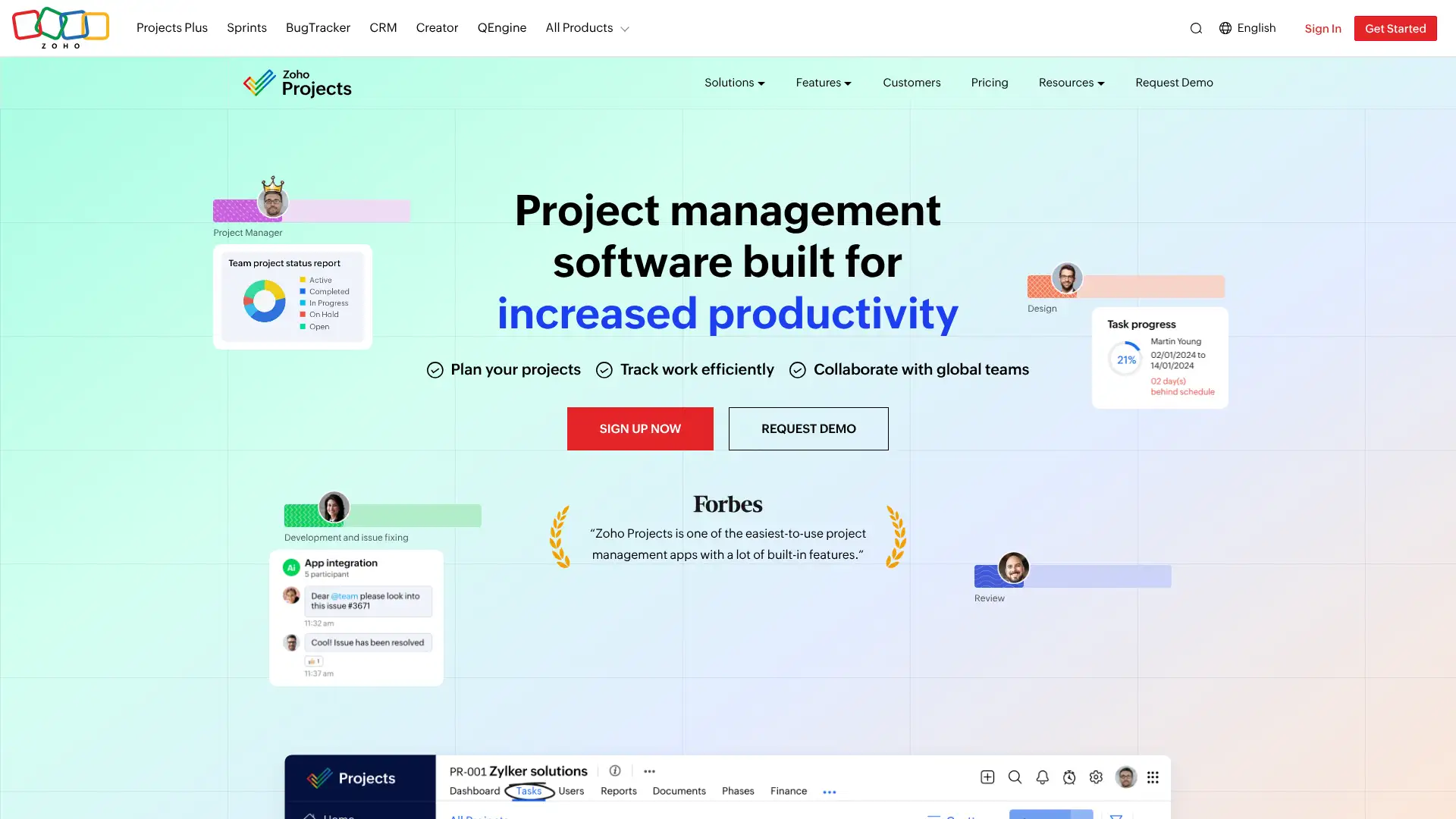 Zoho Projects screenshot