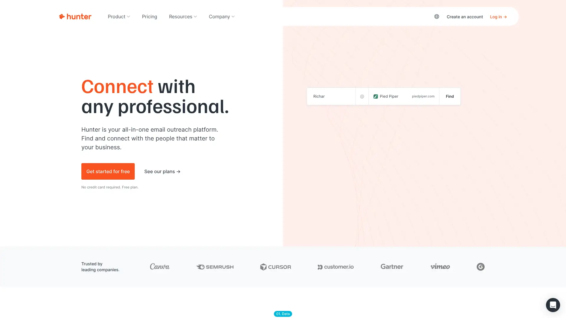 Hunter.io screenshot
