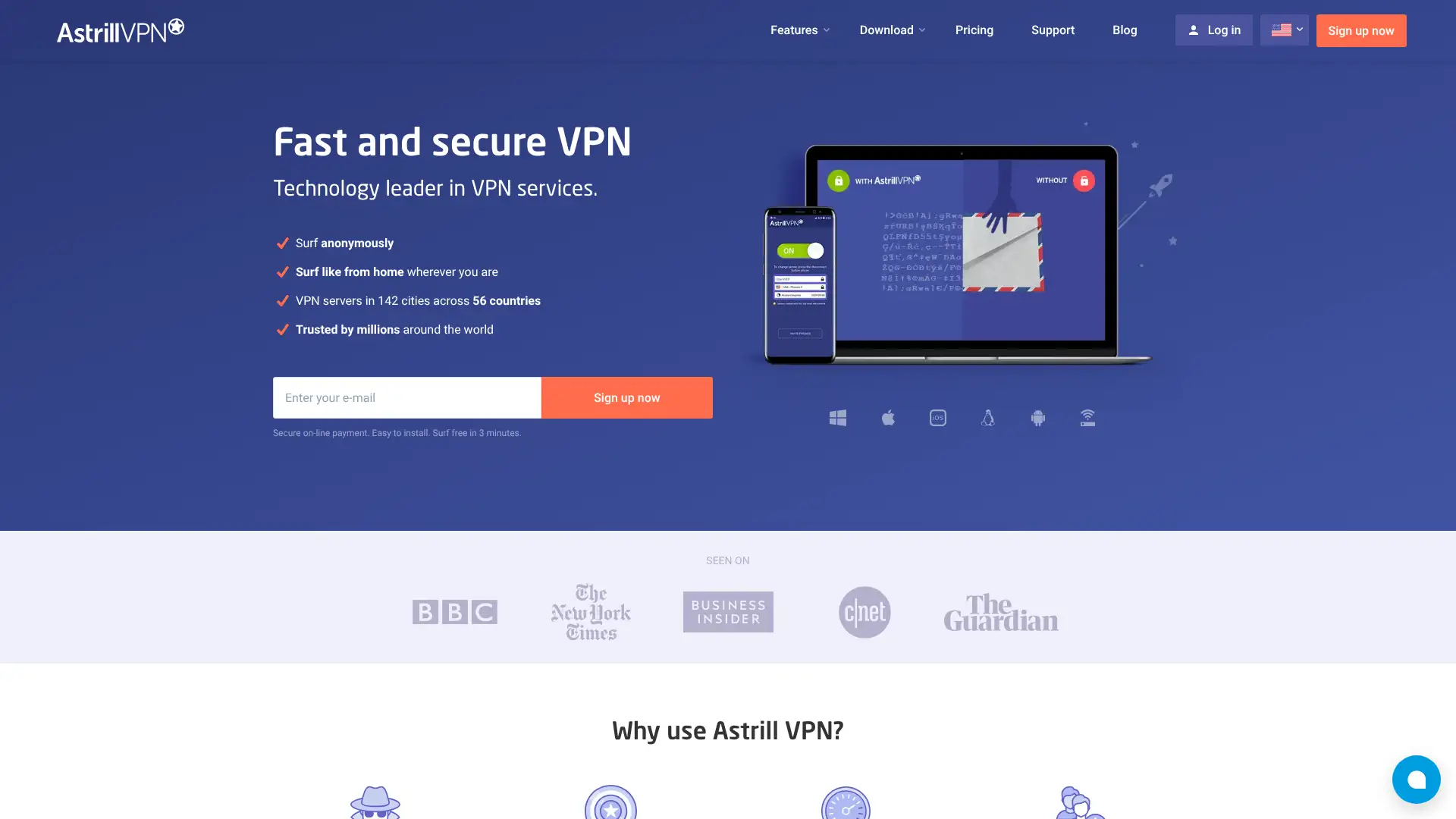 Astrill VPN screenshot