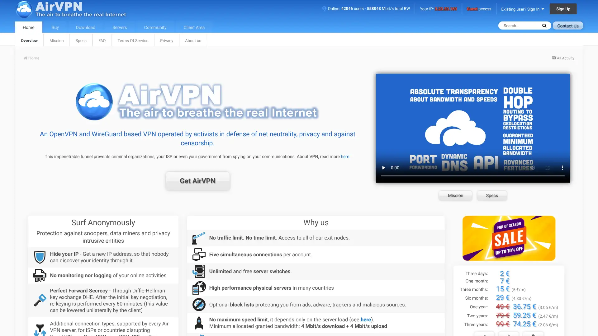 AirVPN screenshot