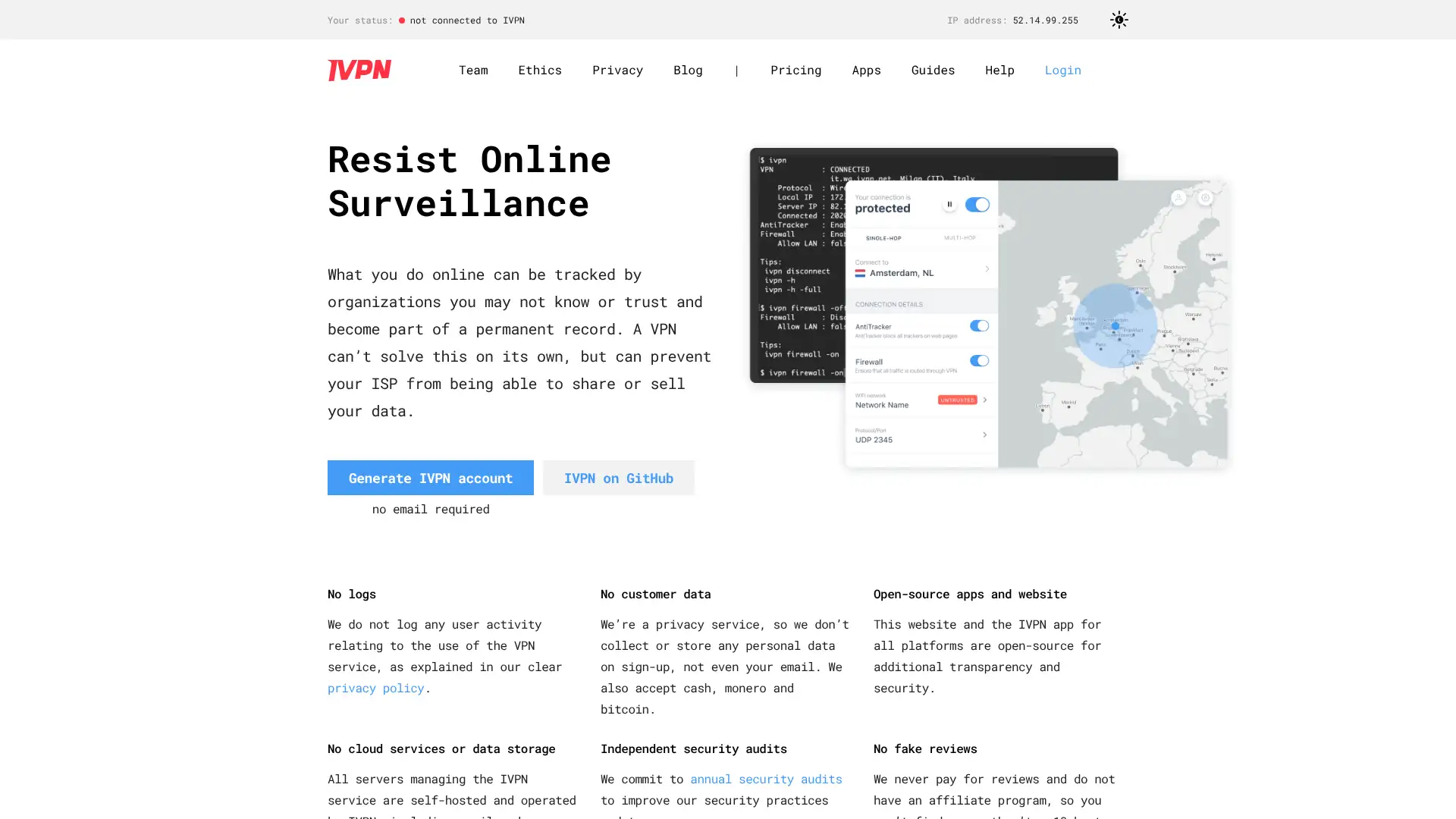 IVPN screenshot