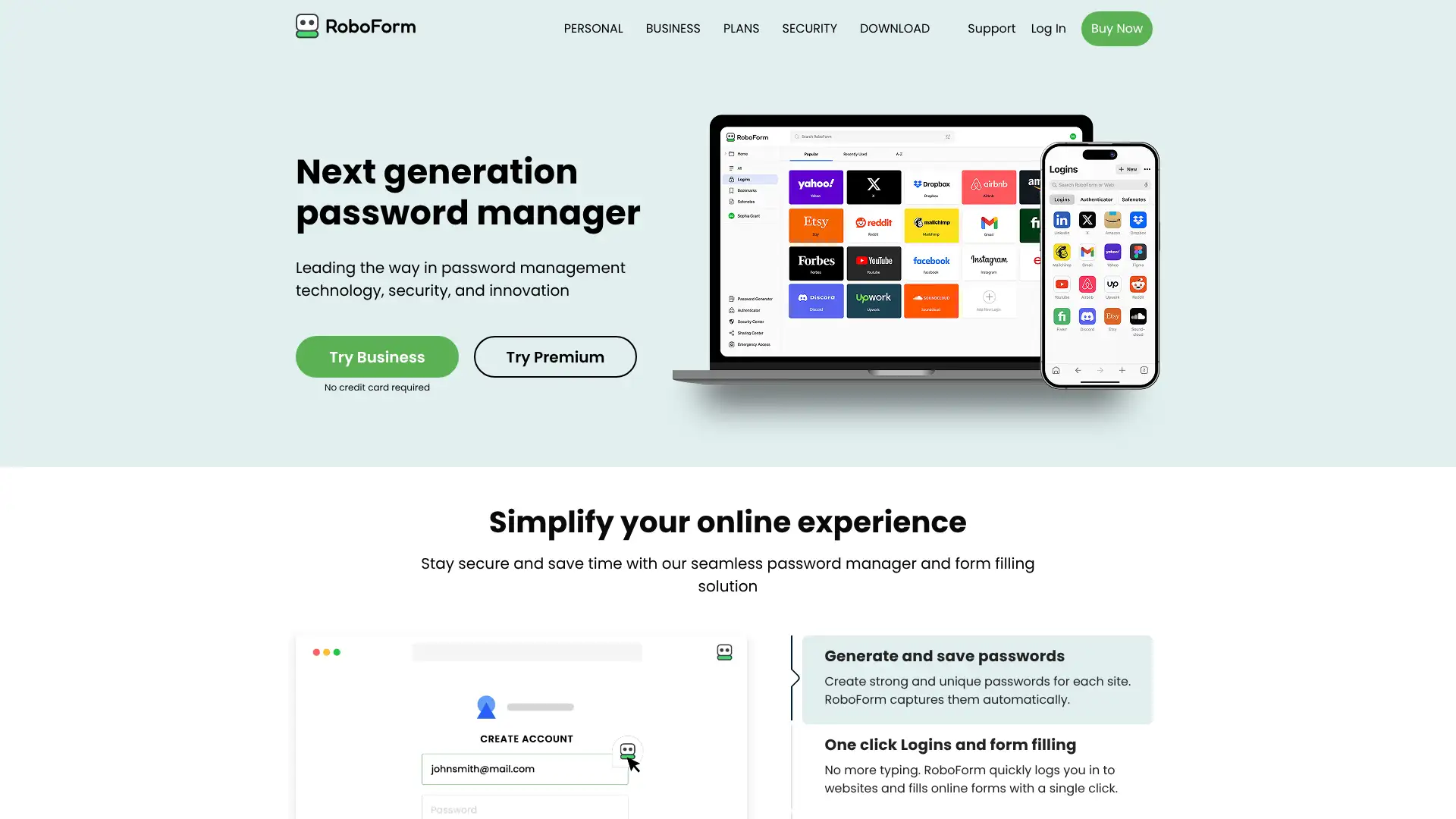 RoboForm screenshot