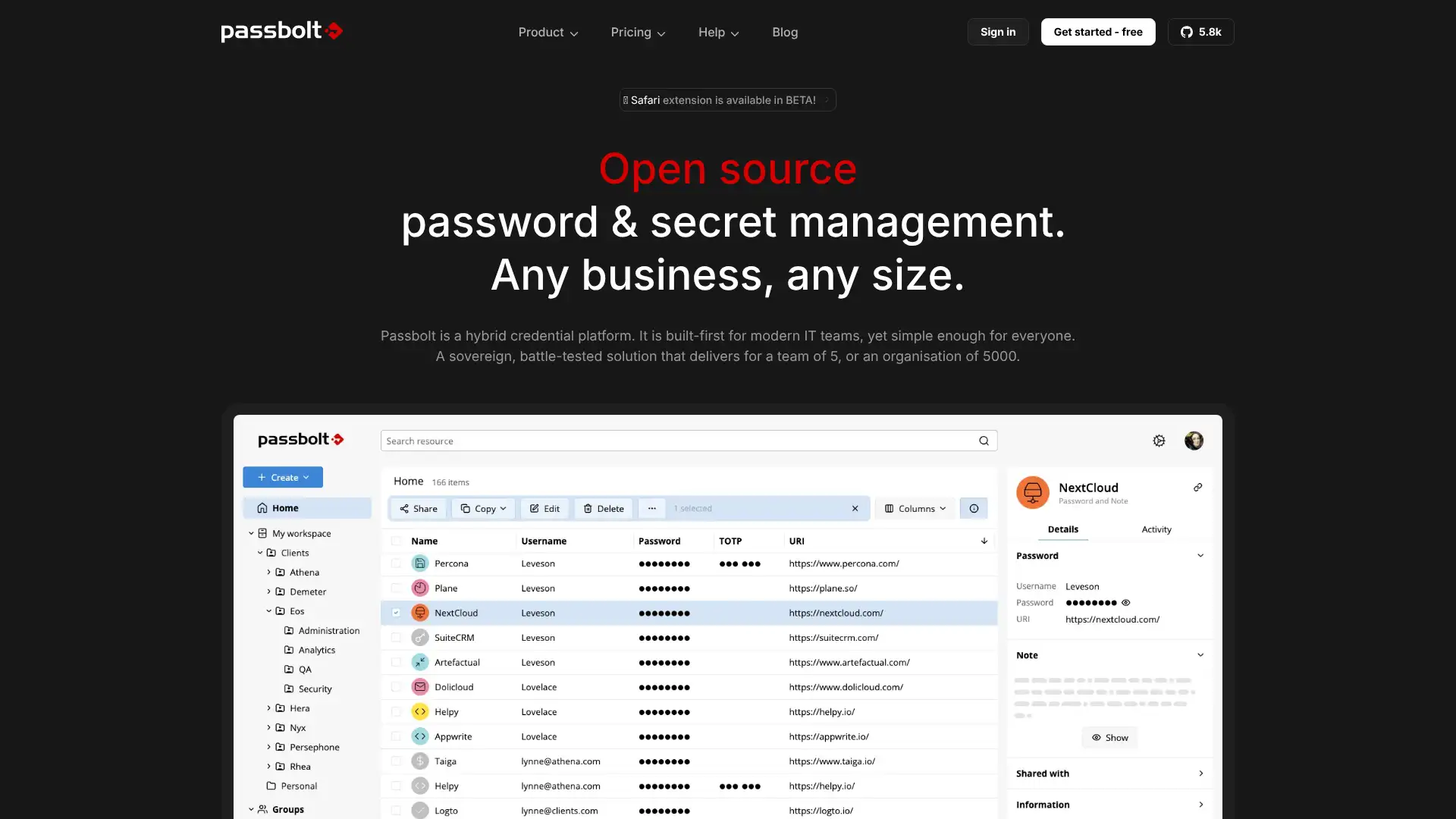Passbolt screenshot
