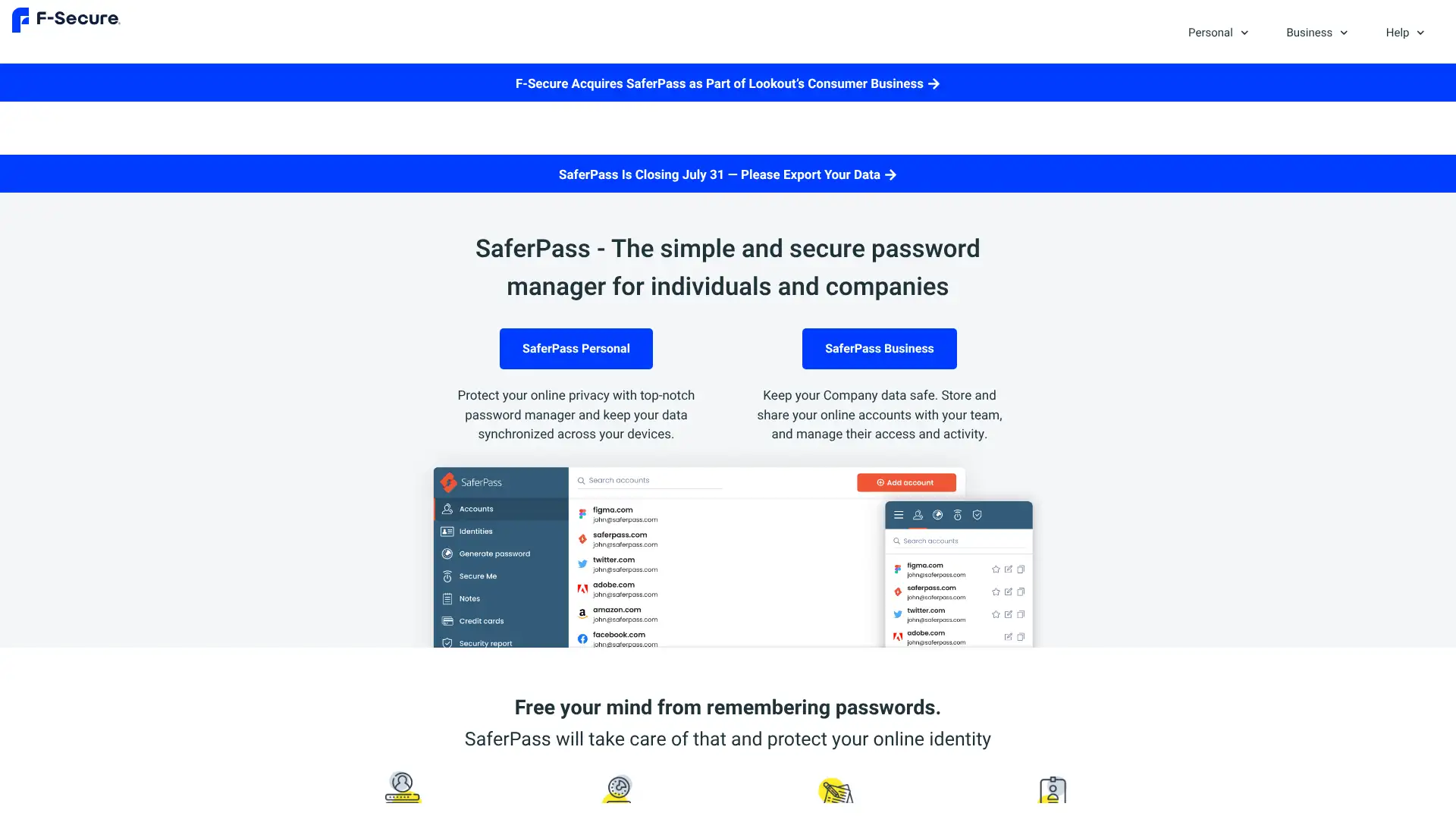 SaferPass screenshot