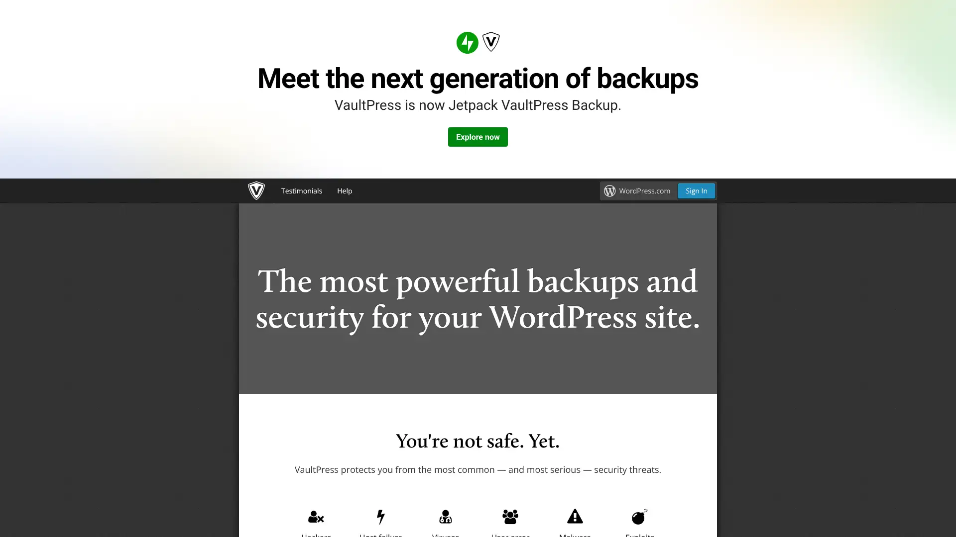 VaultPress (Jetpack Backup) screenshot