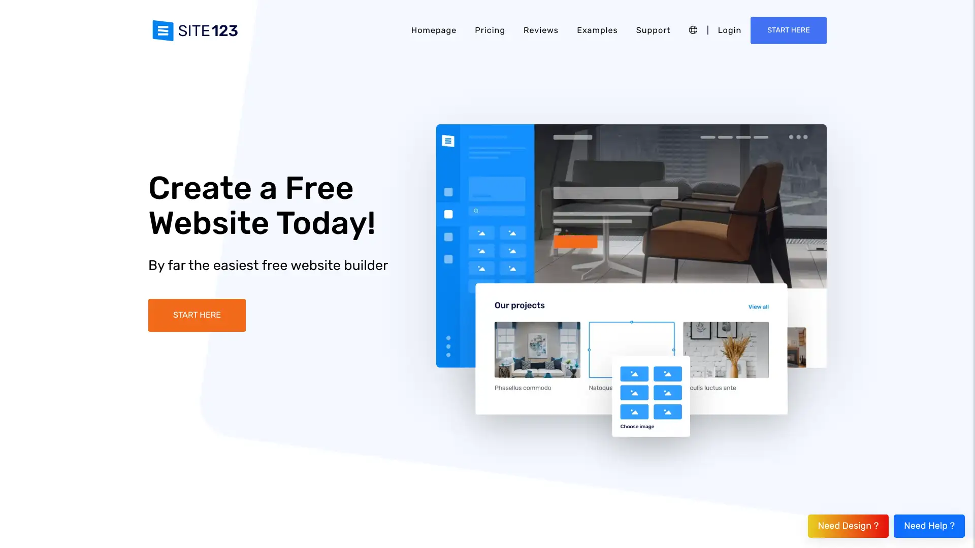SITE123 screenshot
