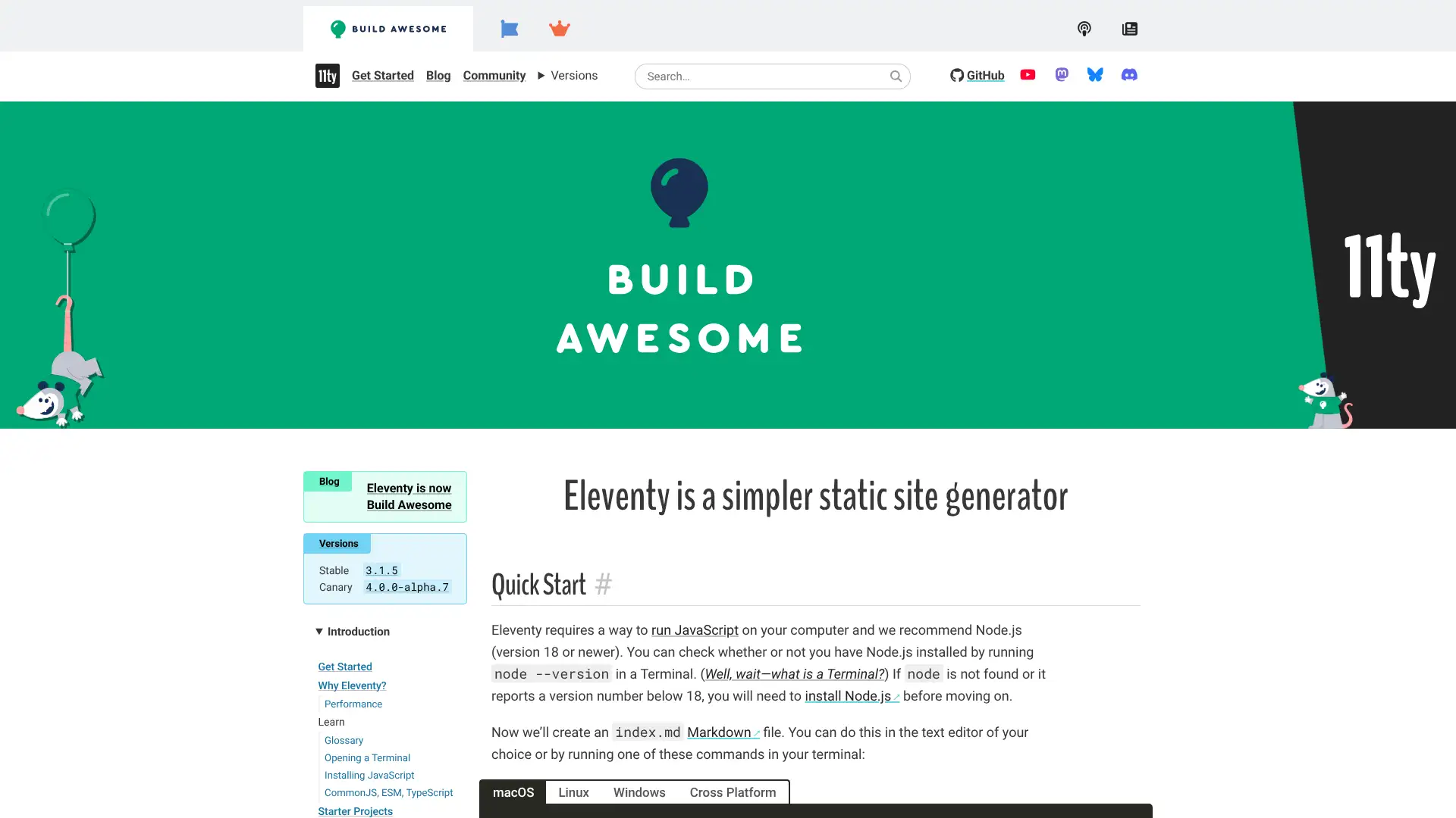 Eleventy (11ty) screenshot