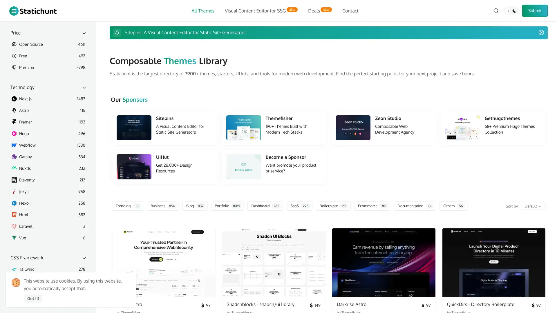 Statichunt.com screenshot