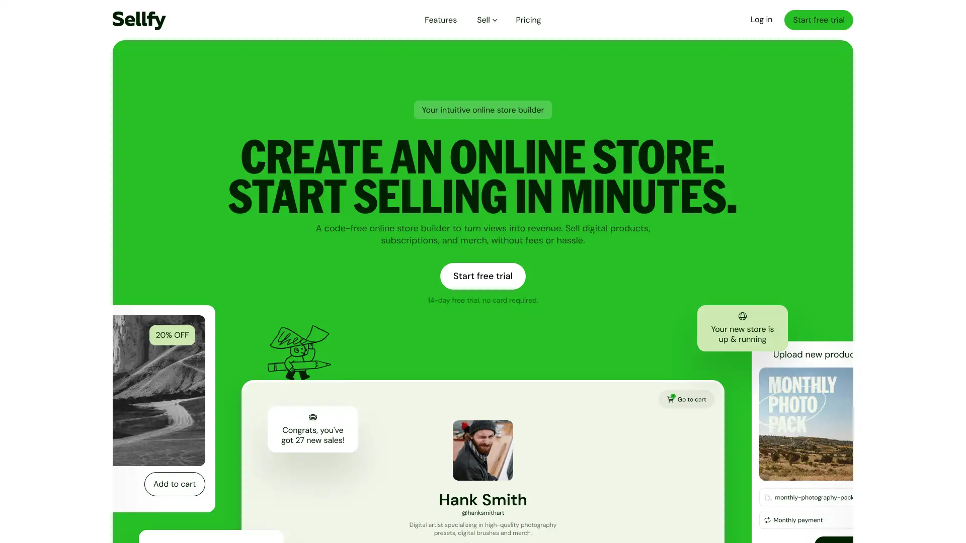 Sellfy screenshot