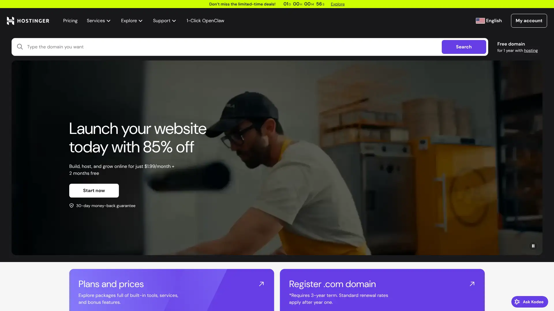 Hostinger screenshot