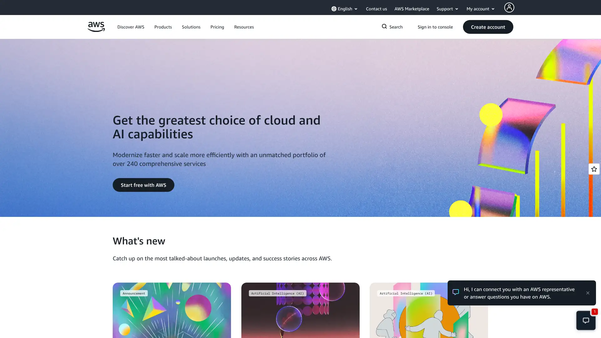 AWS (Amazon Web Services) screenshot