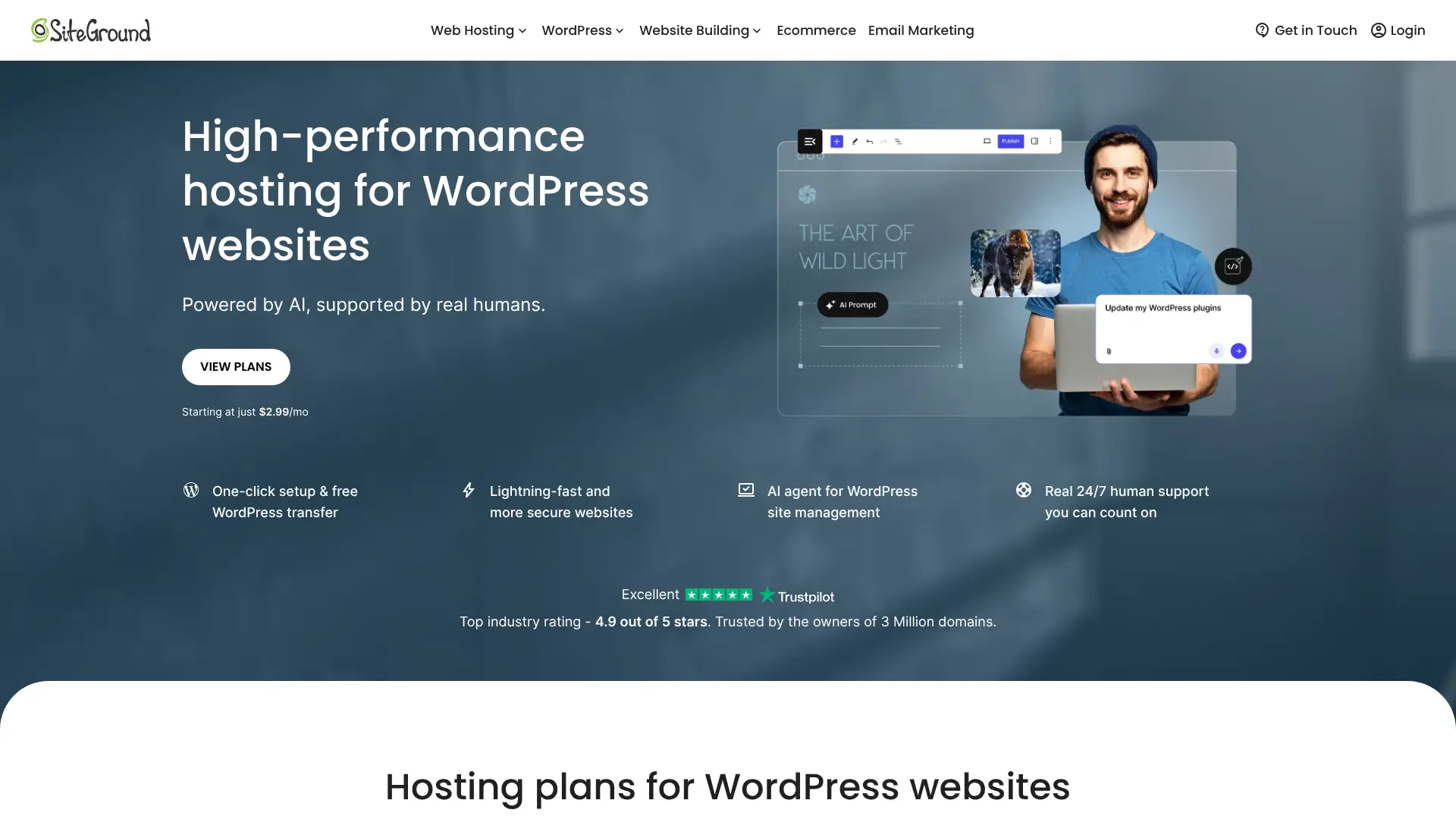 SiteGround Managed WordPress screenshot