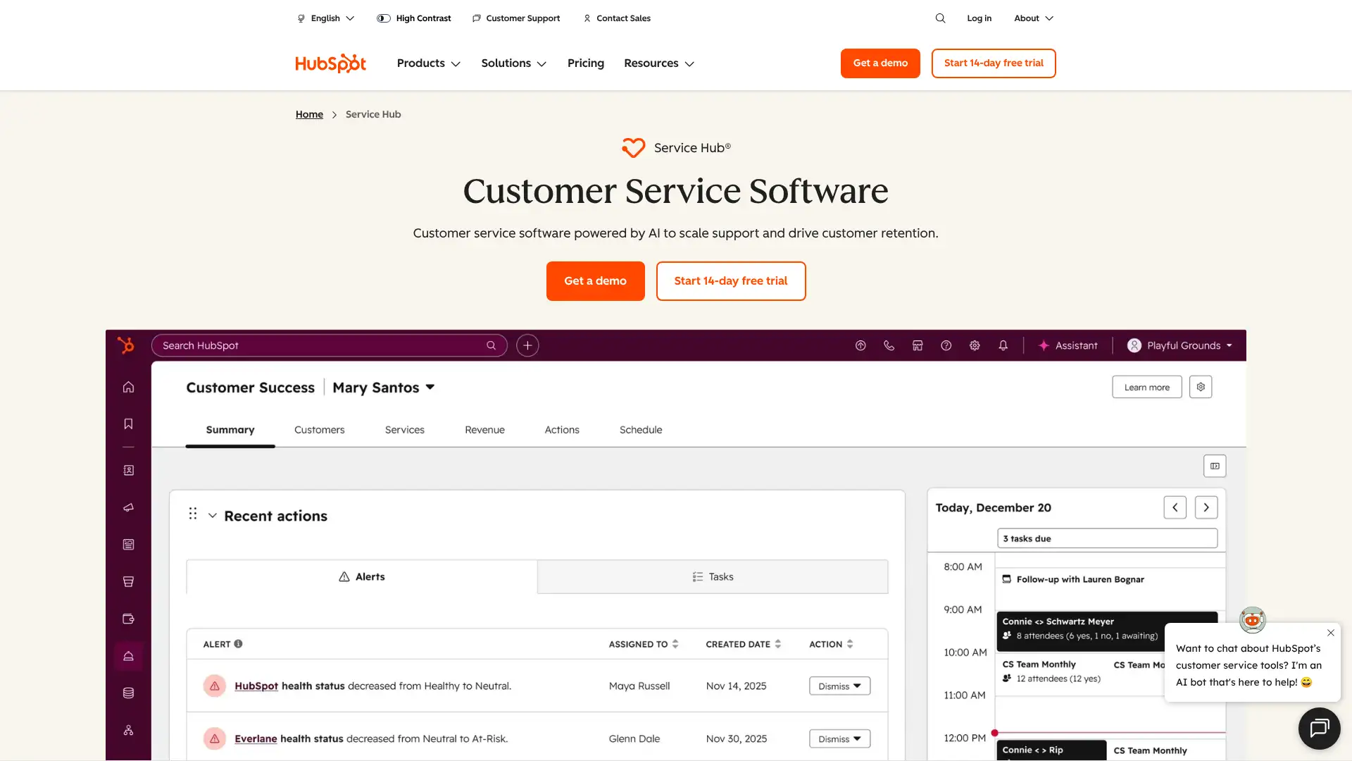 HubSpot Service Hub screenshot