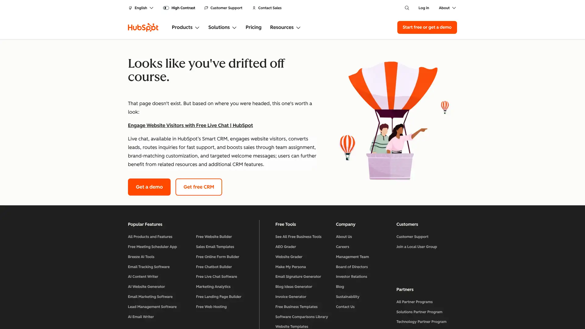 HubSpot Live Chat screenshot