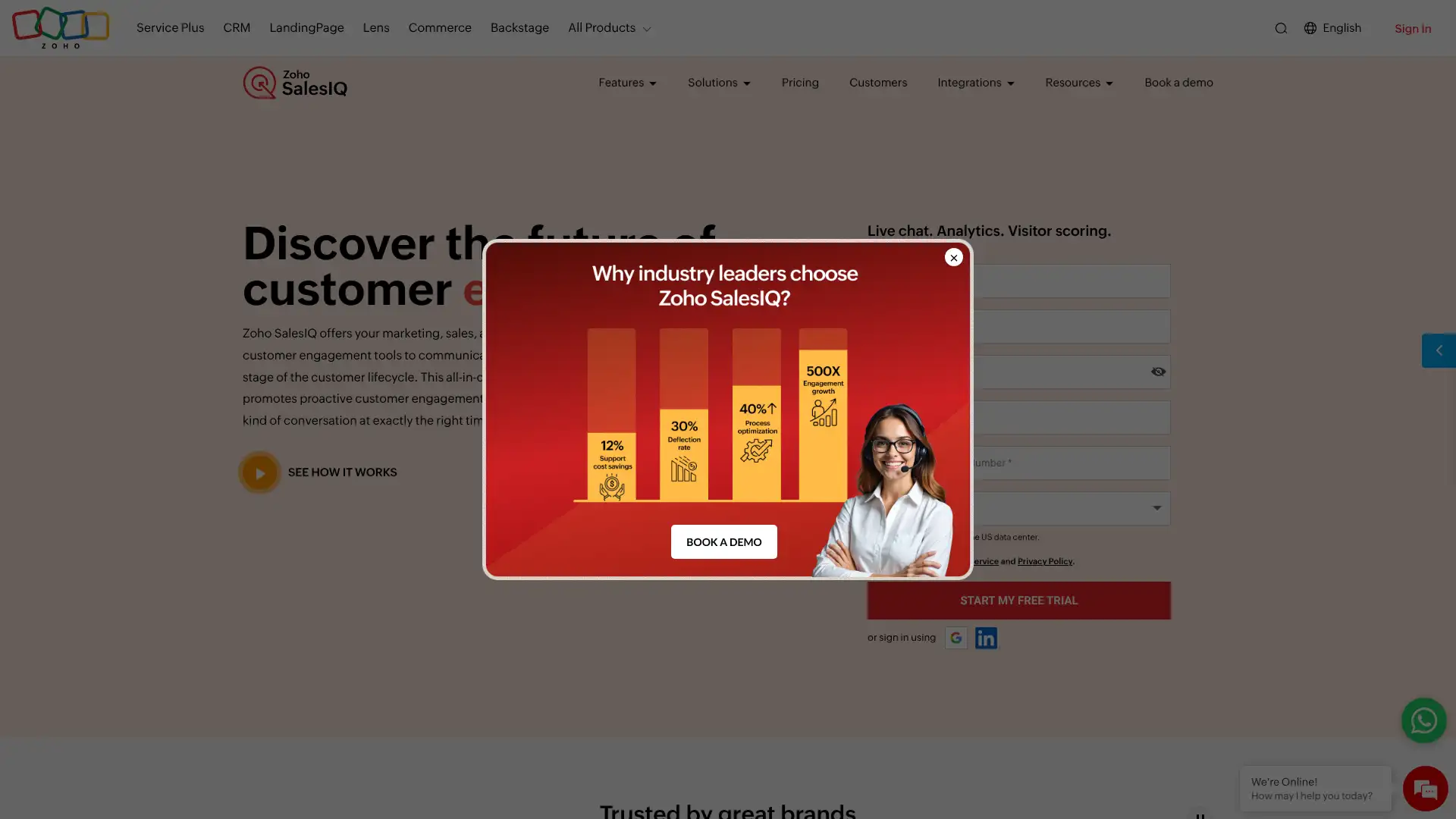 Zoho SalesIQ screenshot