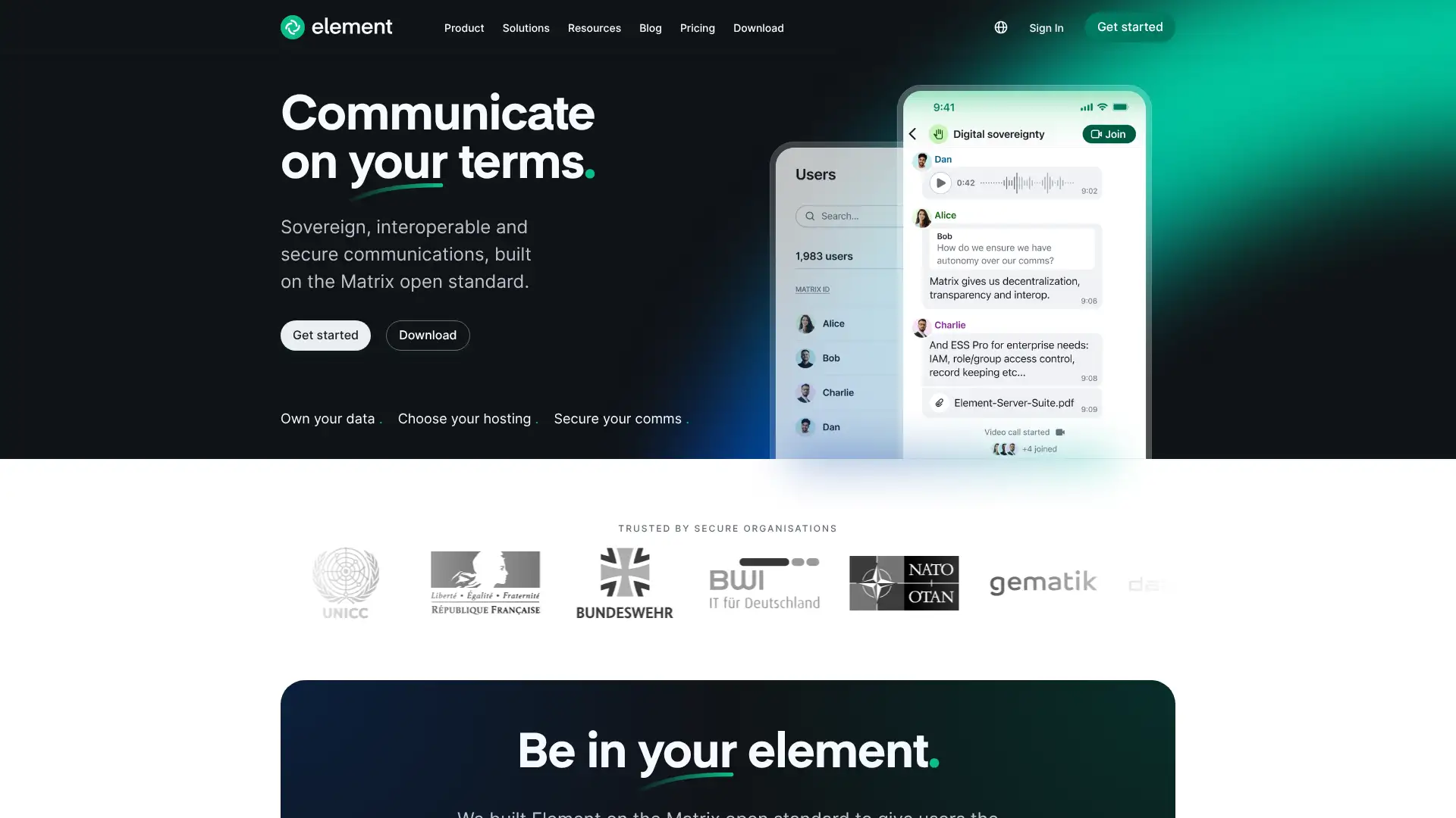 Element (Matrix) screenshot