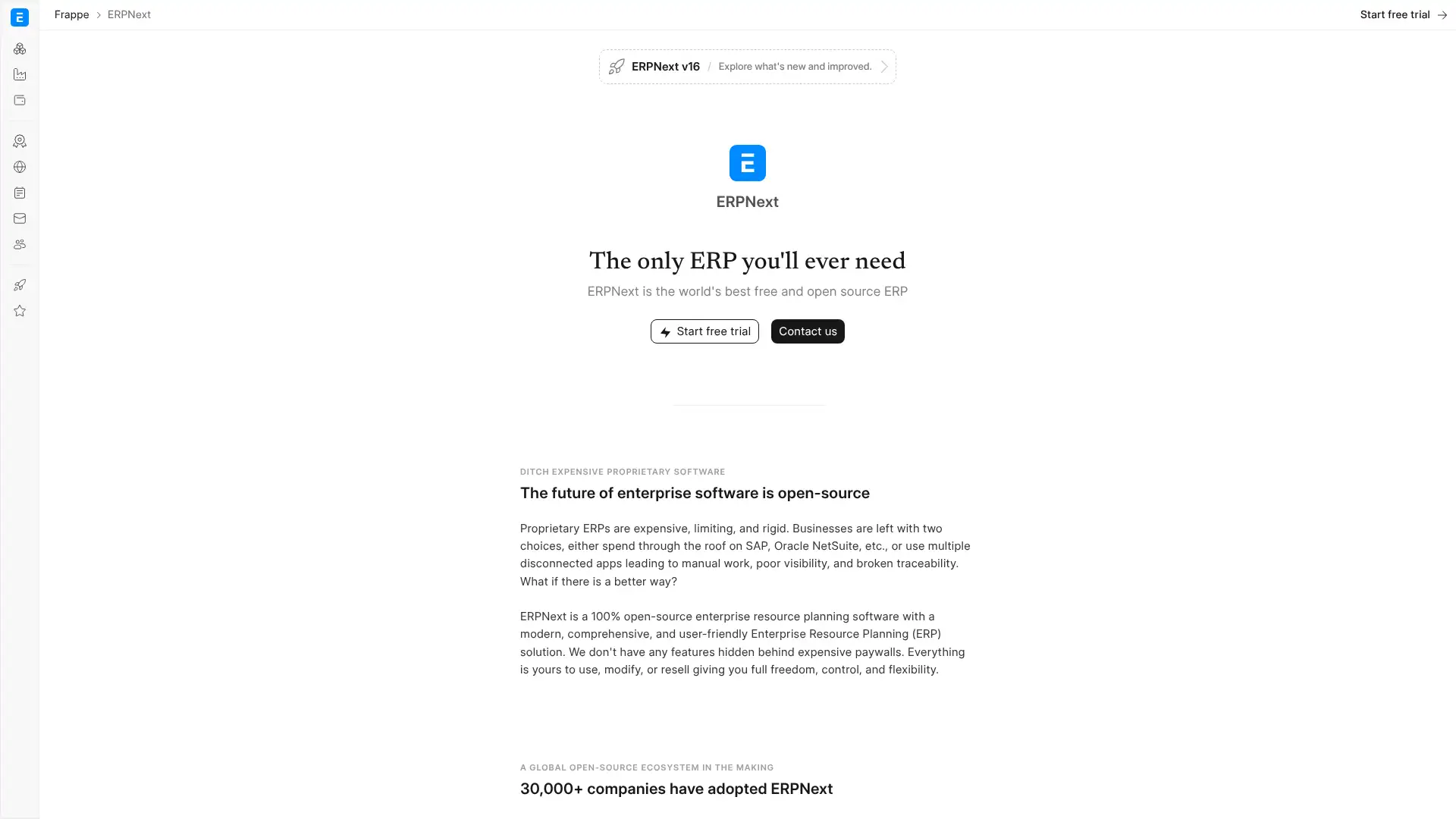 ERPNext (Frappe) screenshot