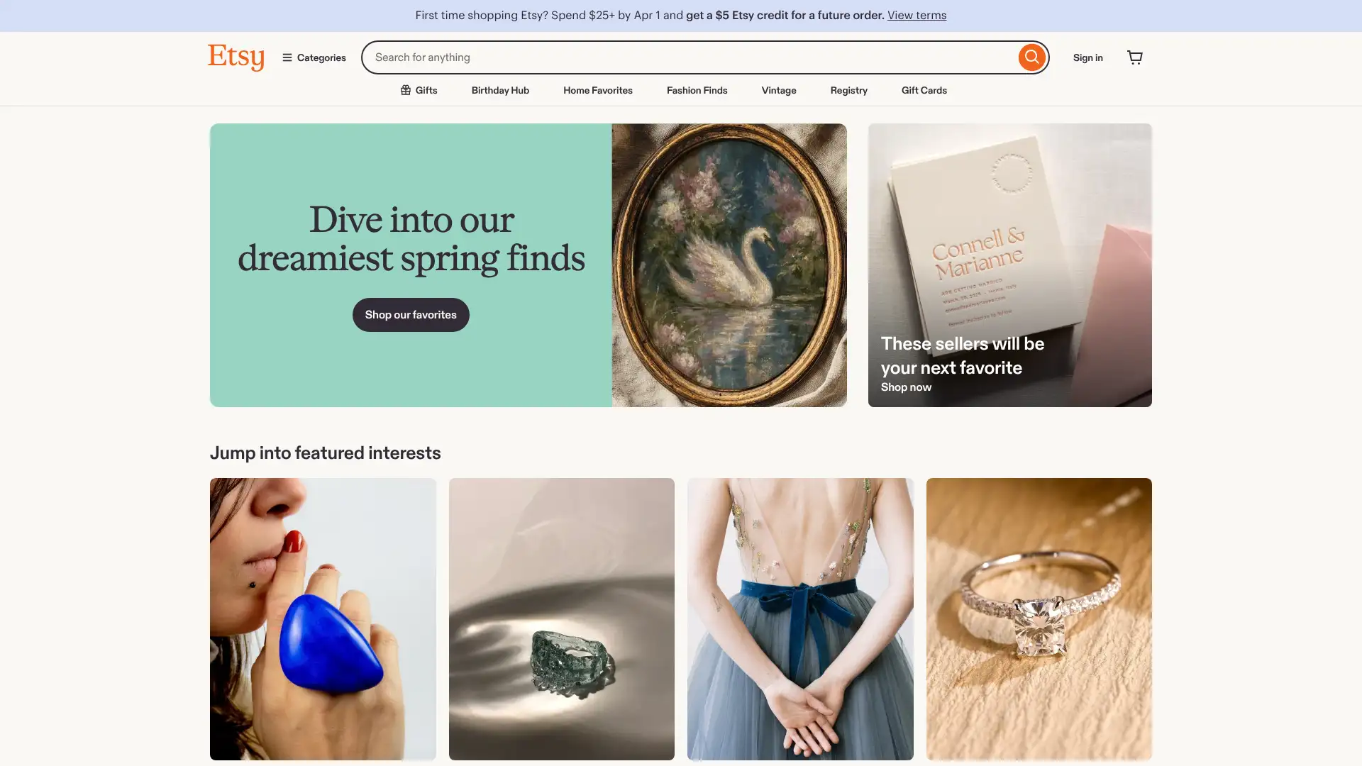Etsy Affiliates screenshot