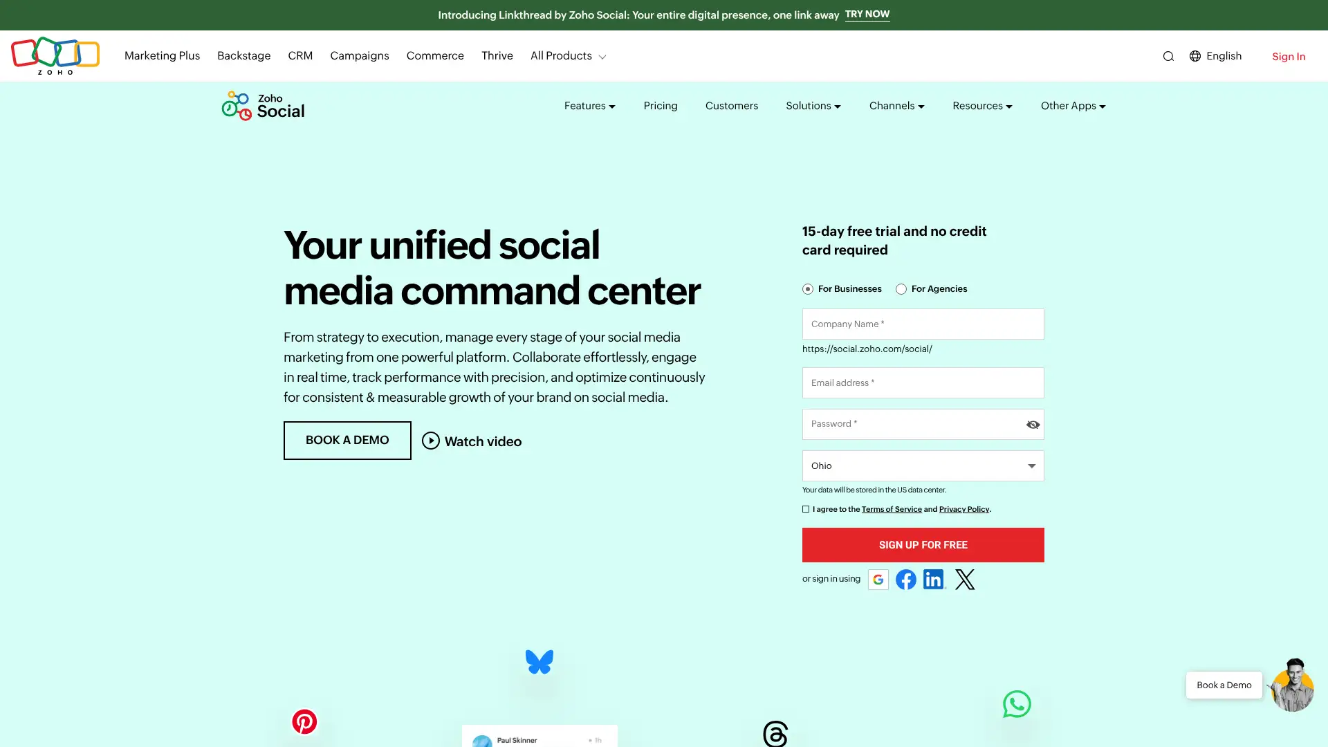 Zoho Social screenshot
