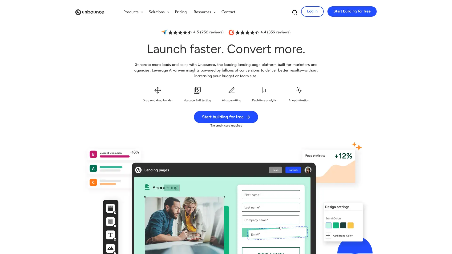 Unbounce screenshot
