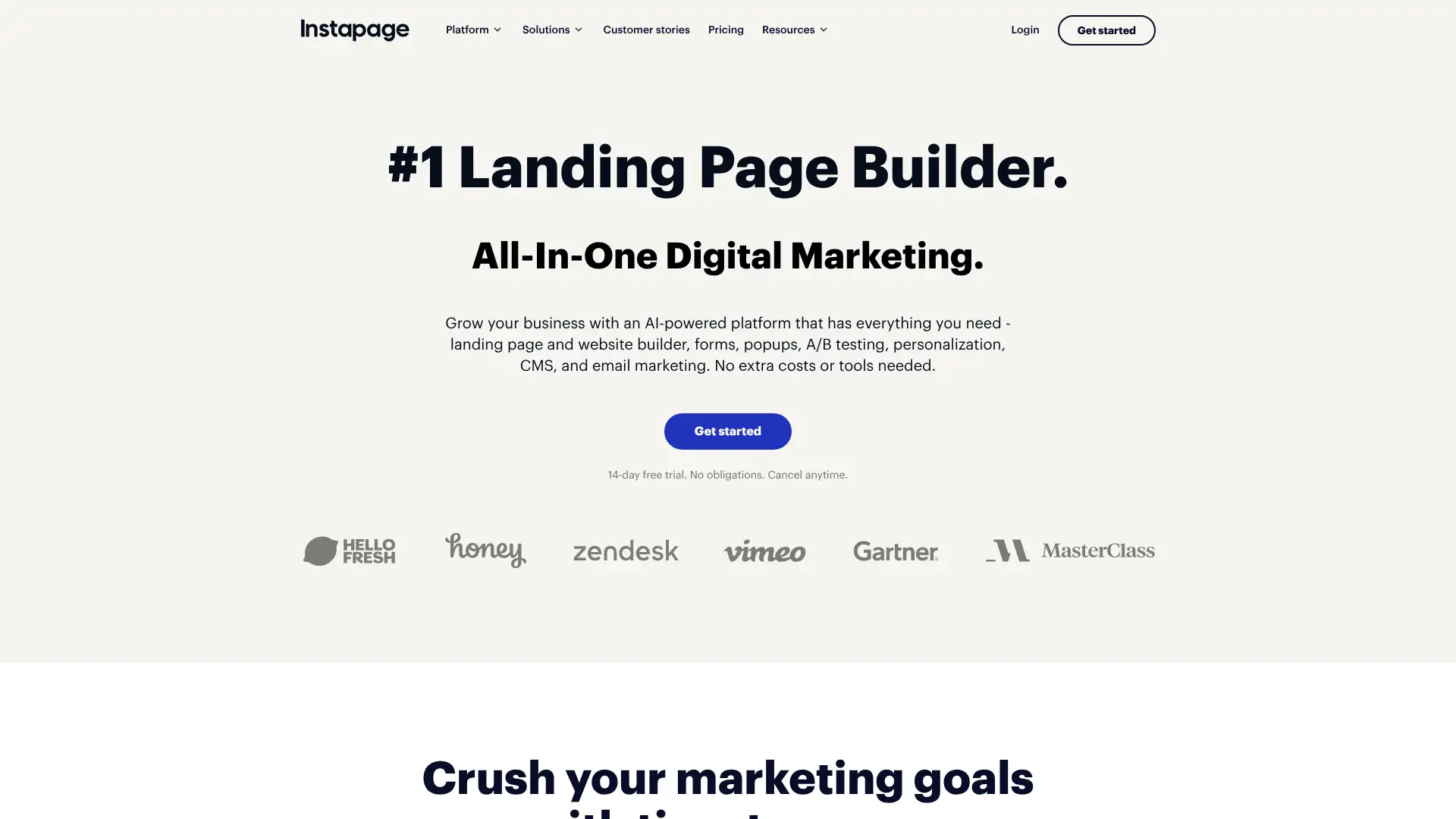 Instapage screenshot