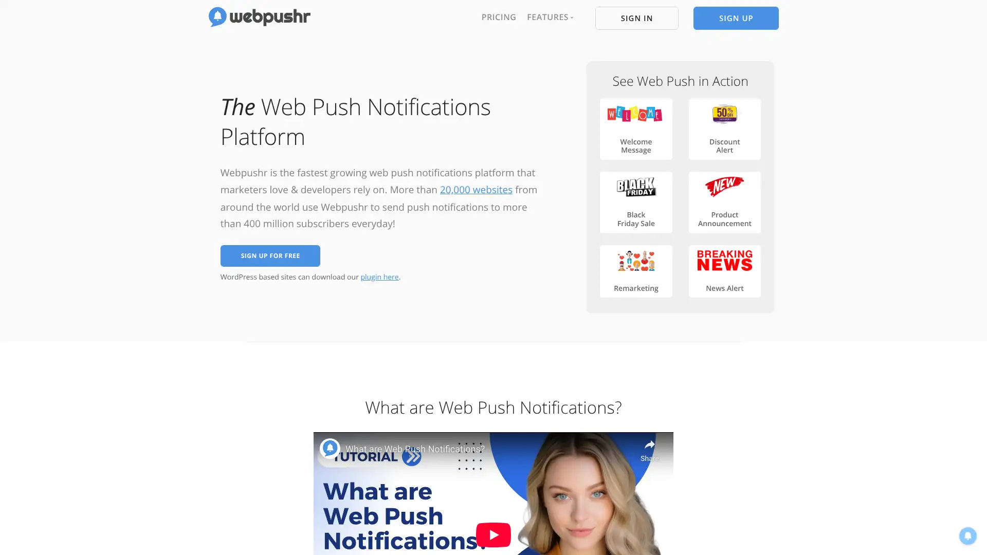 Webpushr screenshot