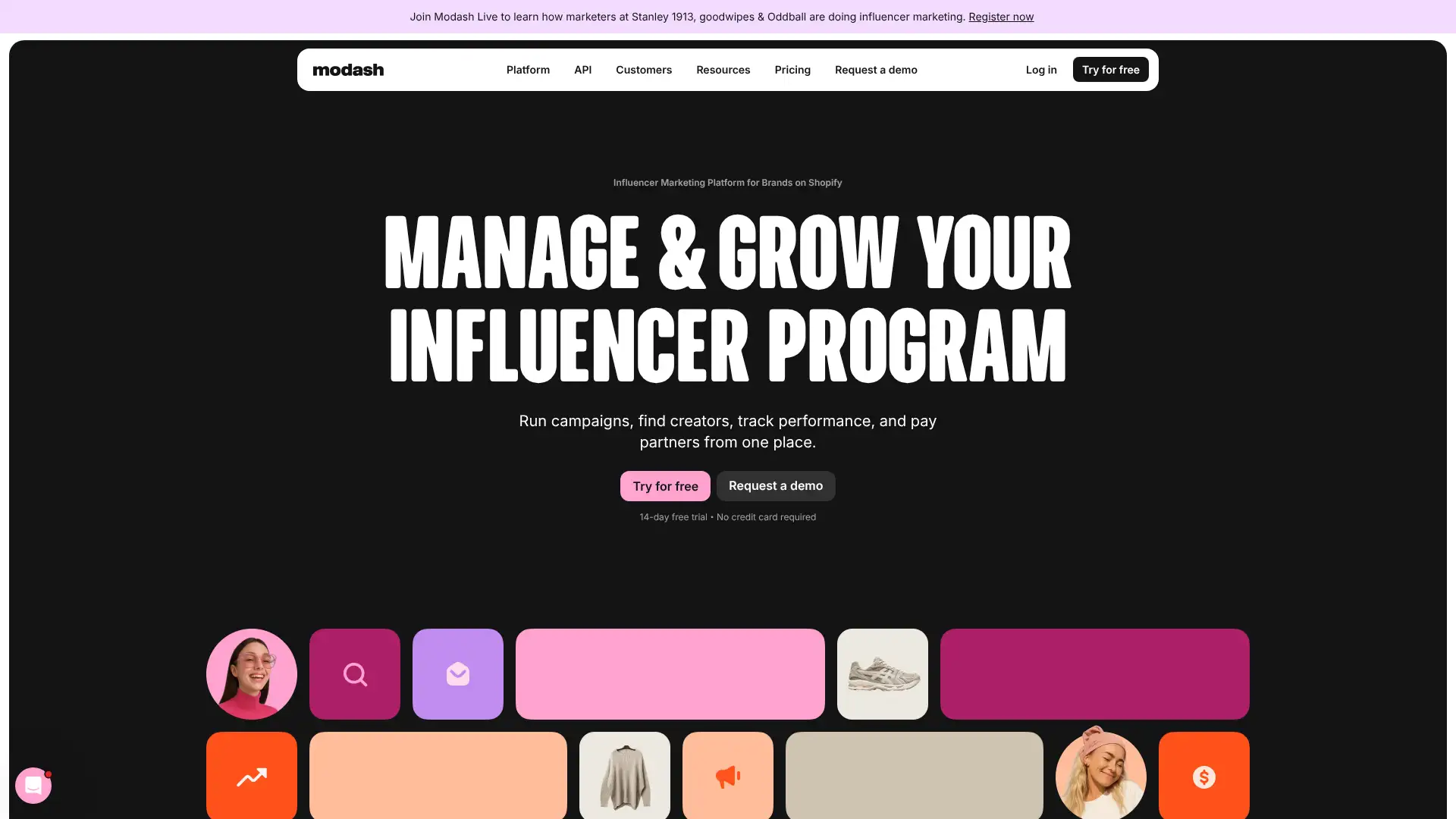 Modash screenshot