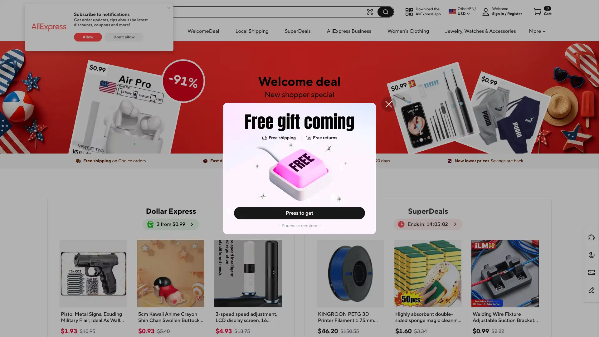 AliExpress screenshot