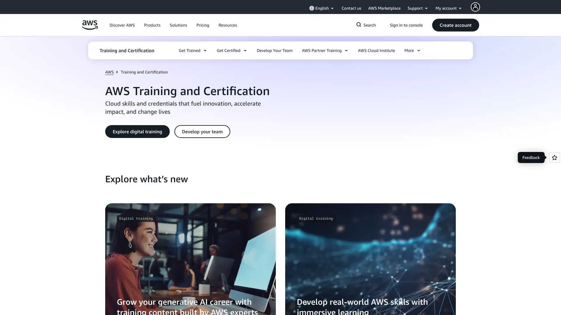AWS Training screenshot