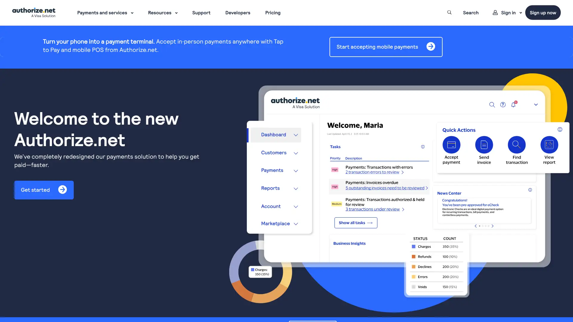 Authorize.net screenshot