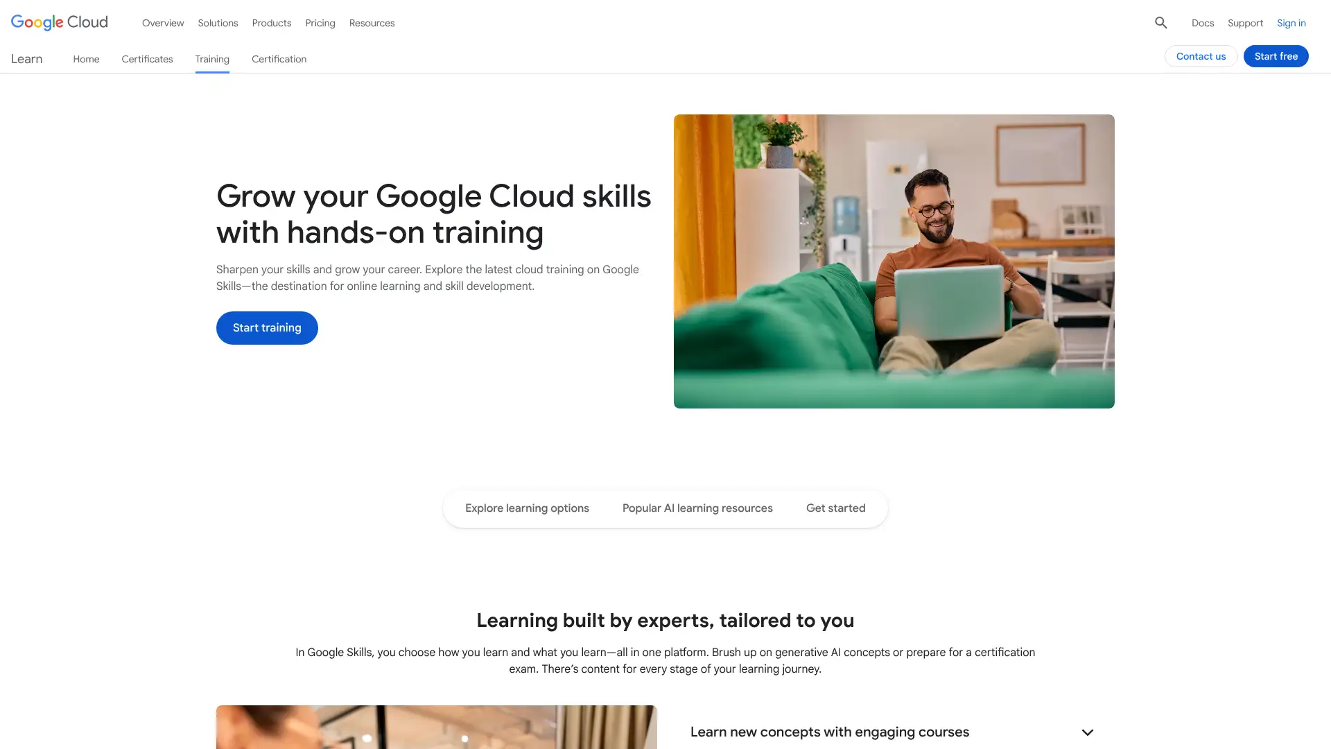 Google Cloud Training screenshot
