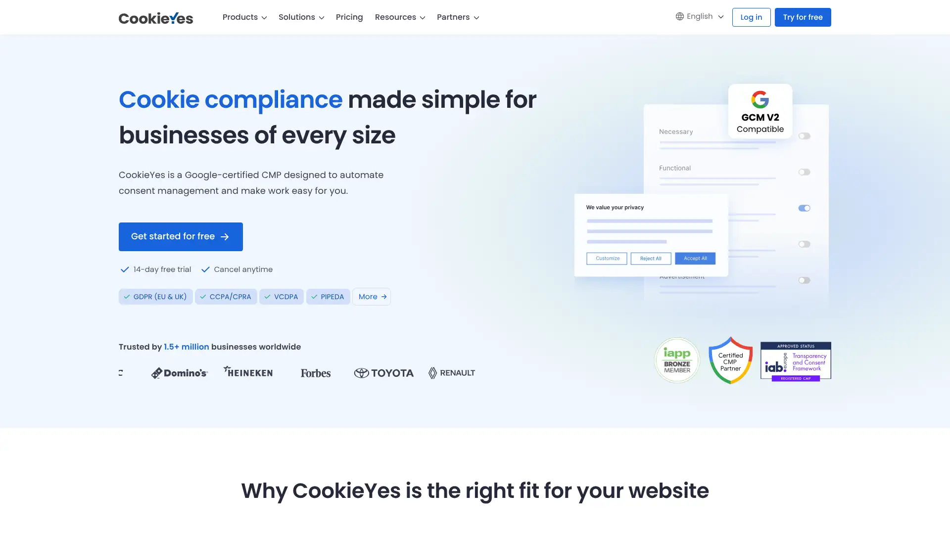 CookieYes screenshot