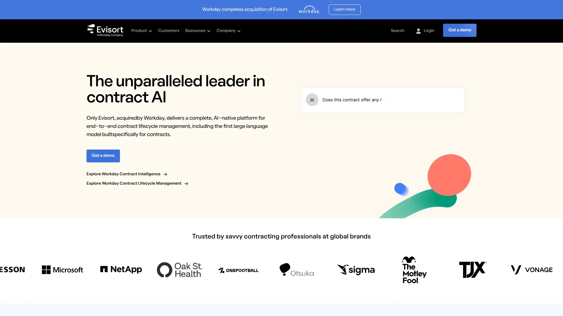 Evisort (Workday CLM) screenshot