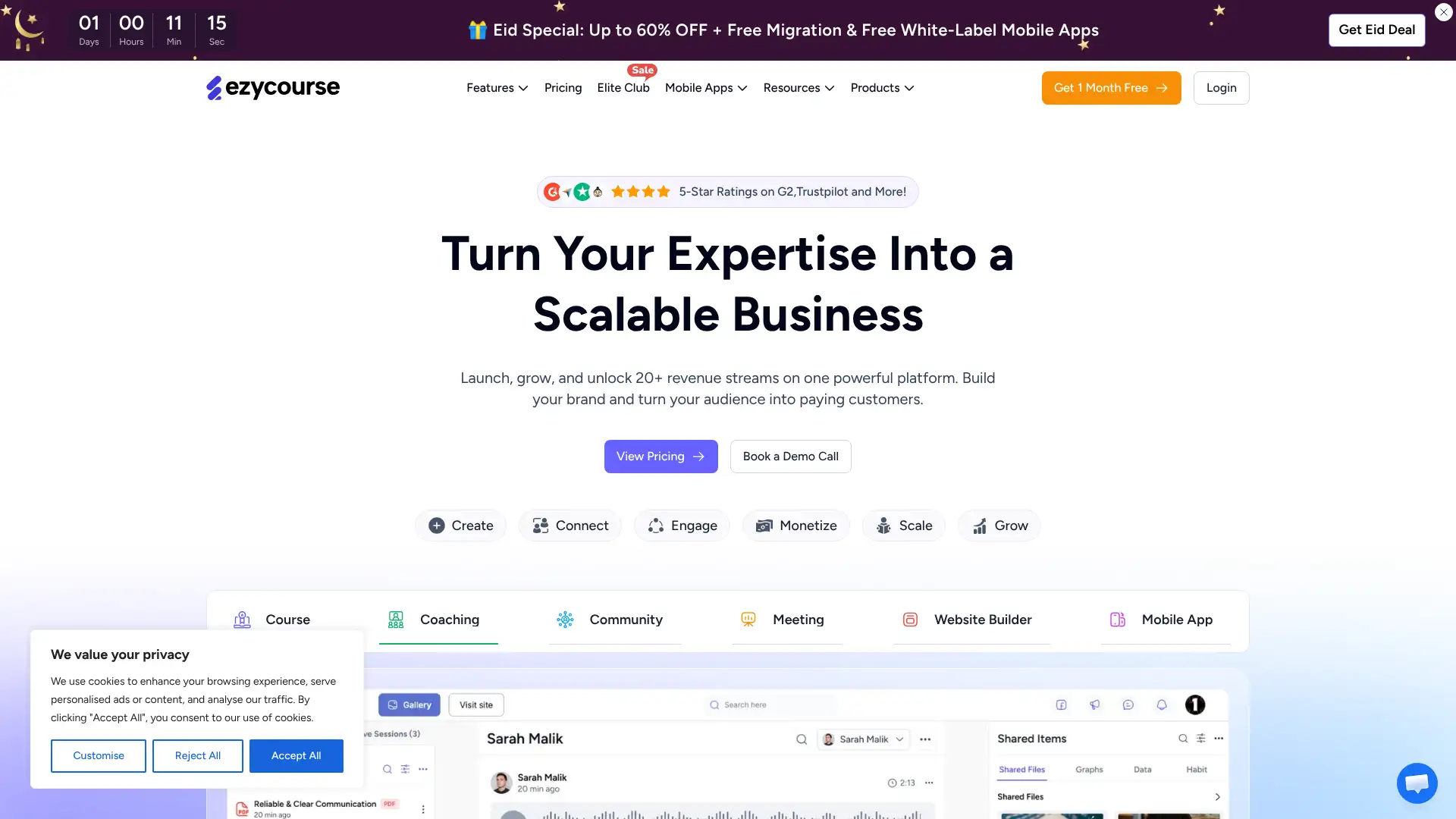 EzyCourse screenshot