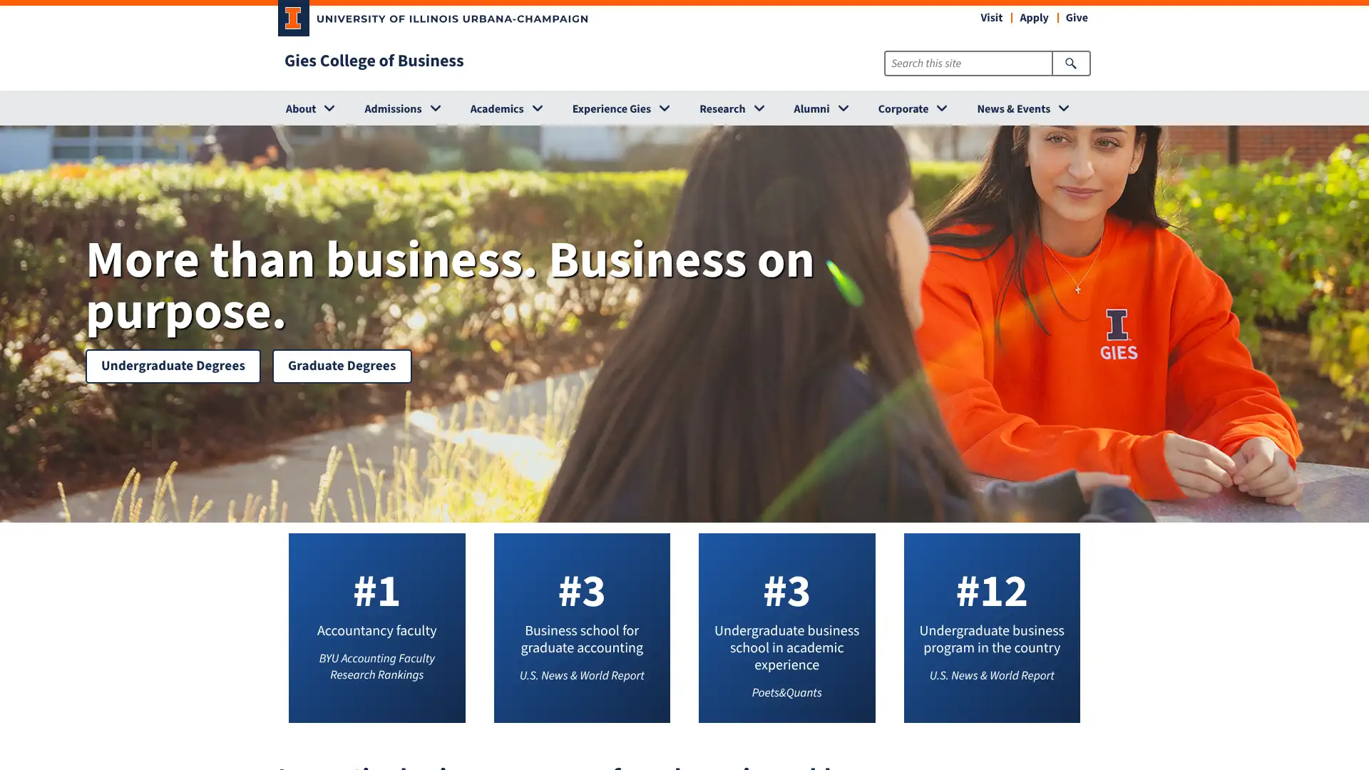 Gies College of Business iMBA (Illinois) screenshot