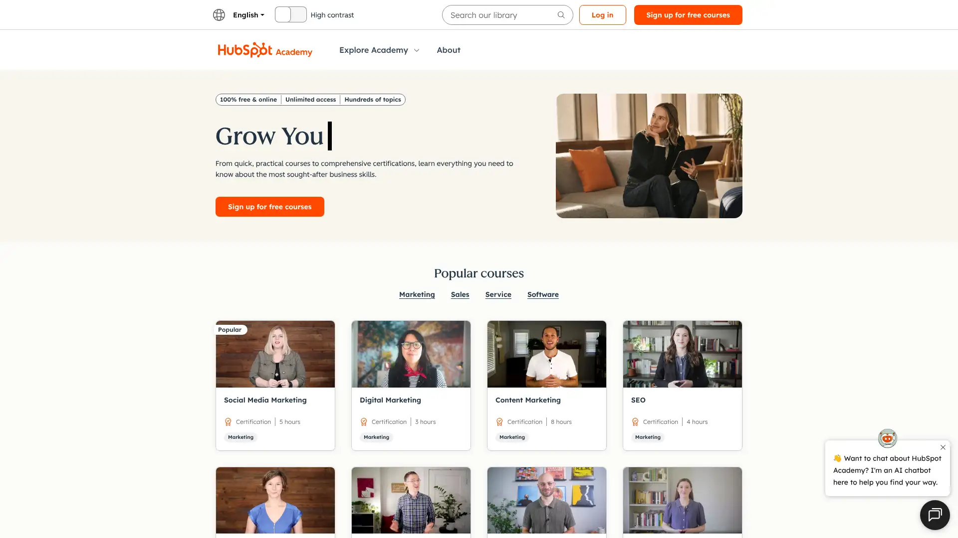 HubSpot Academy screenshot
