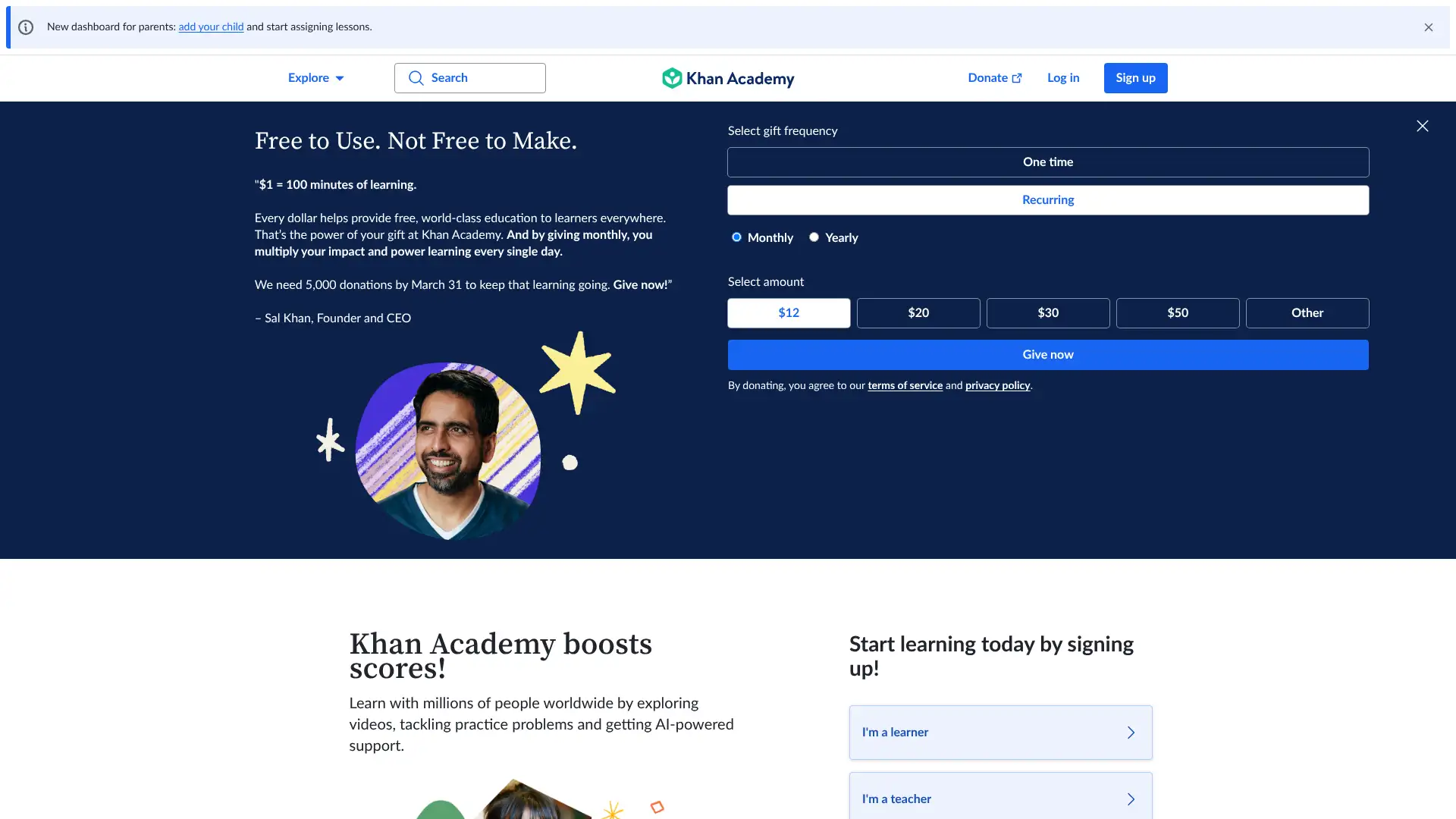 Khan Academy screenshot
