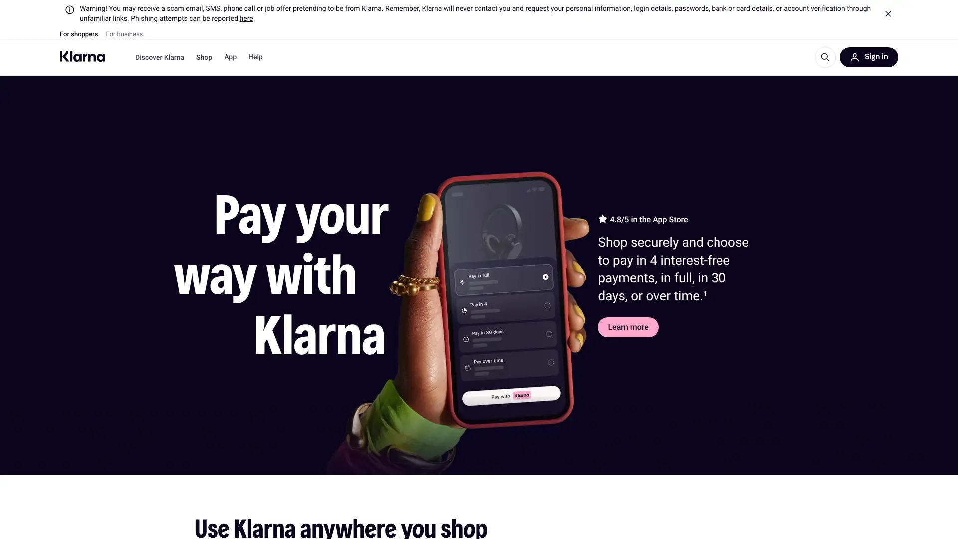 Klarna screenshot