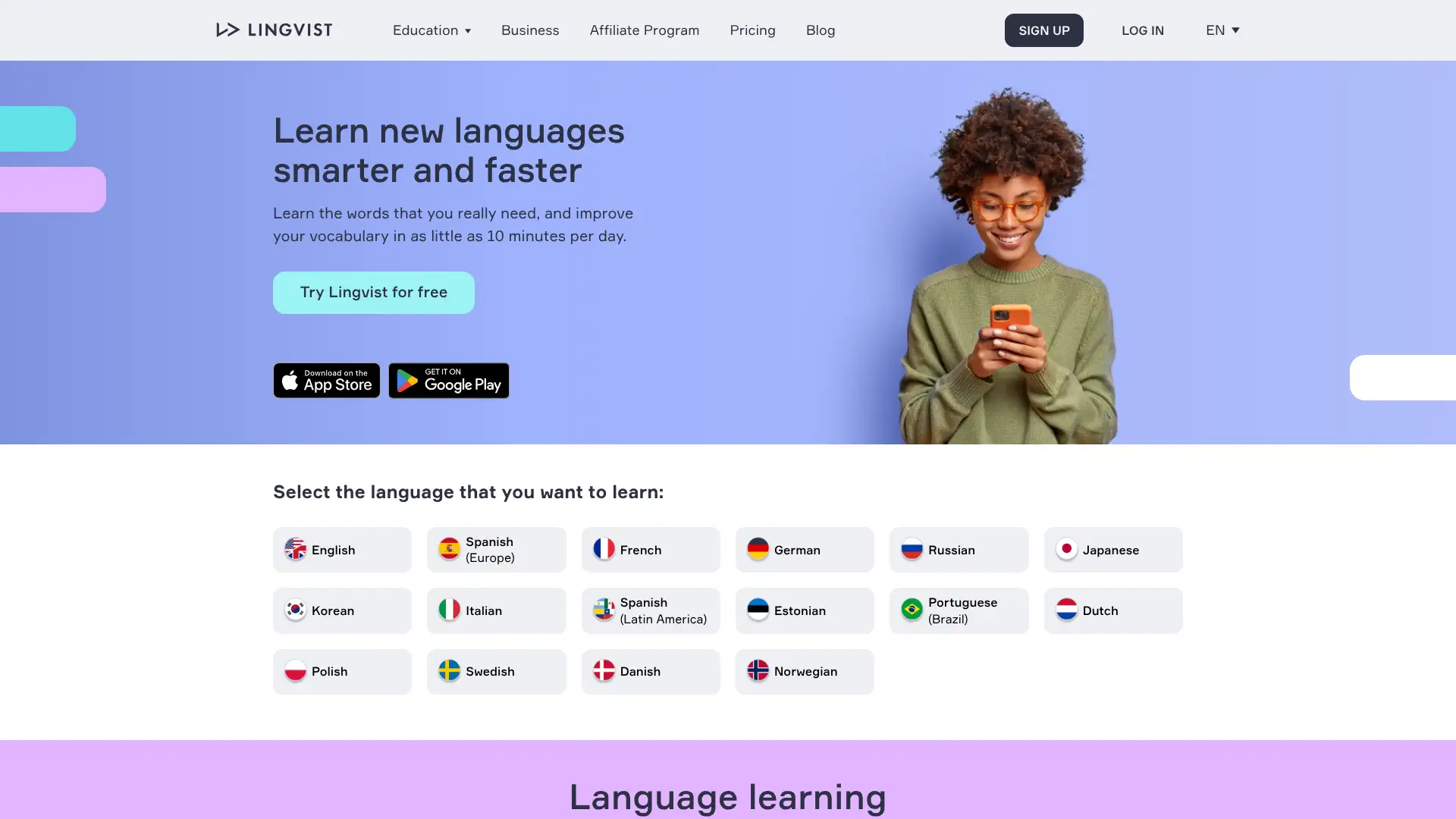 Lingvist screenshot