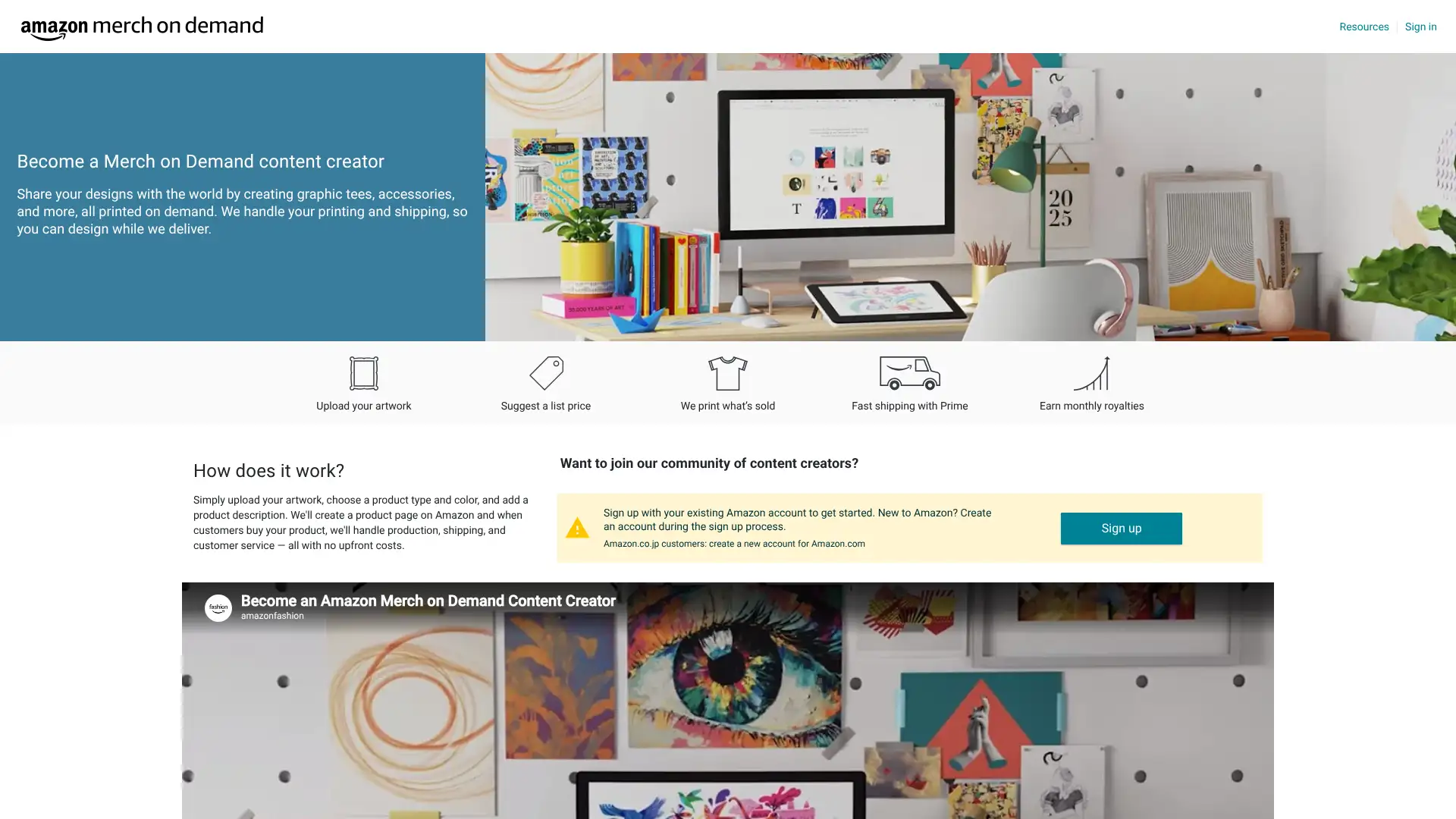 Merch by Amazon screenshot