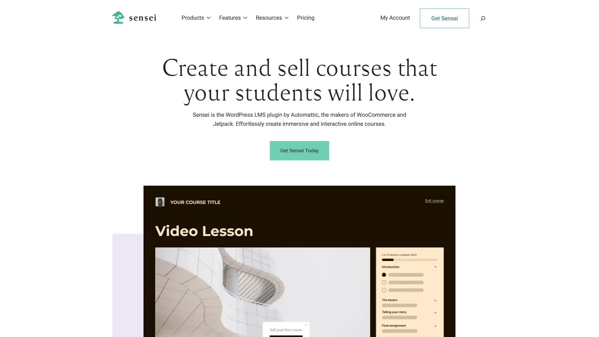 Sensei LMS screenshot