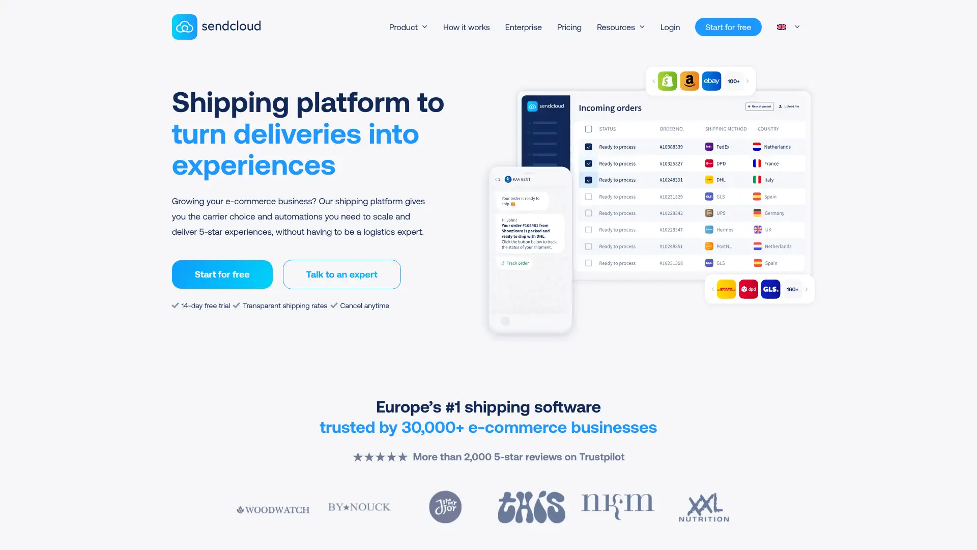 Sendcloud screenshot