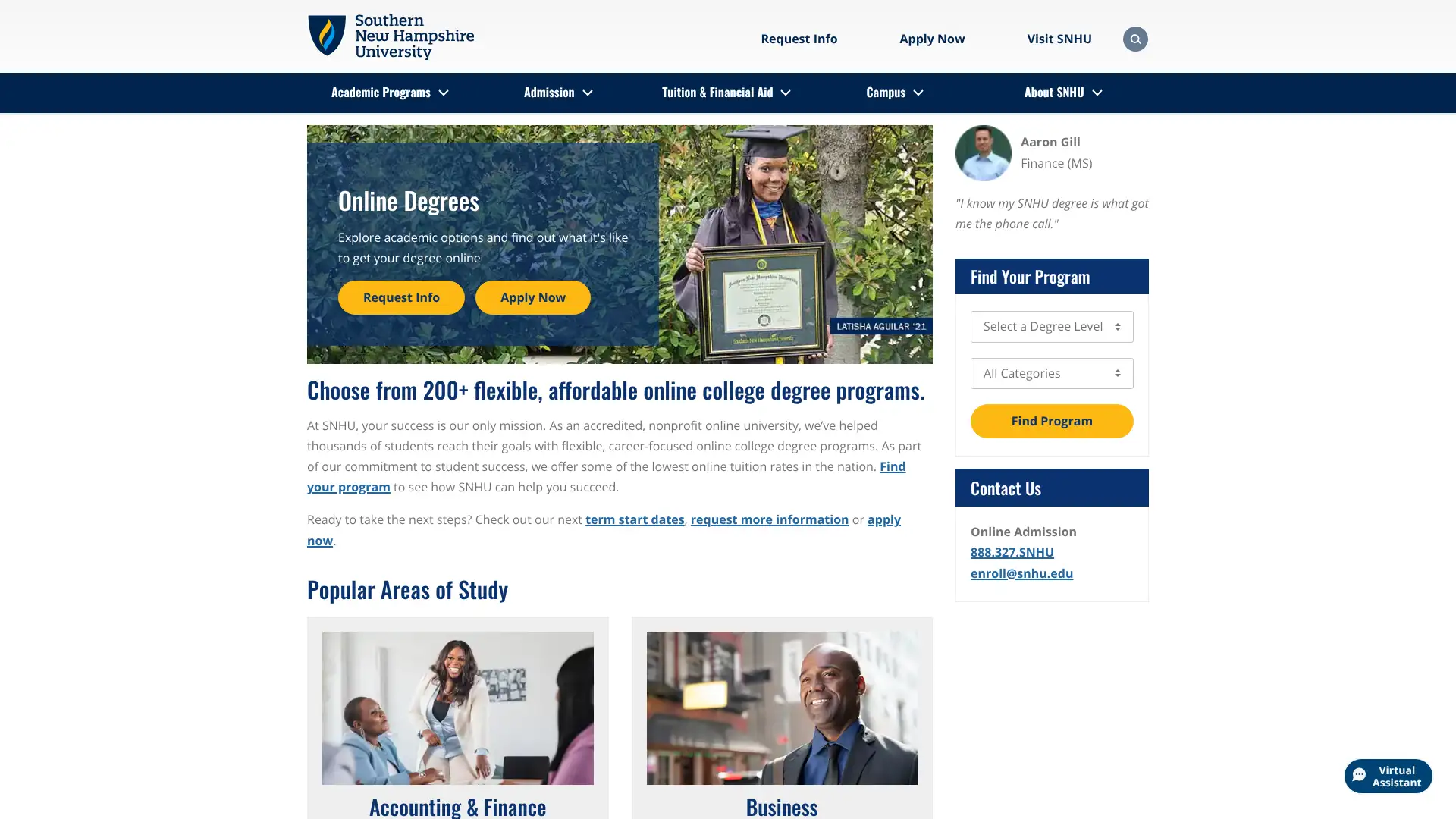 Southern New Hampshire University (SNHU) screenshot
