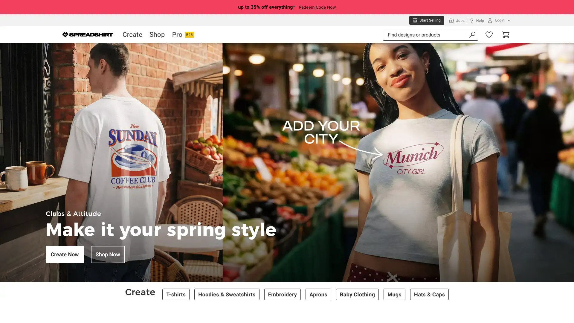 Spreadshirt screenshot