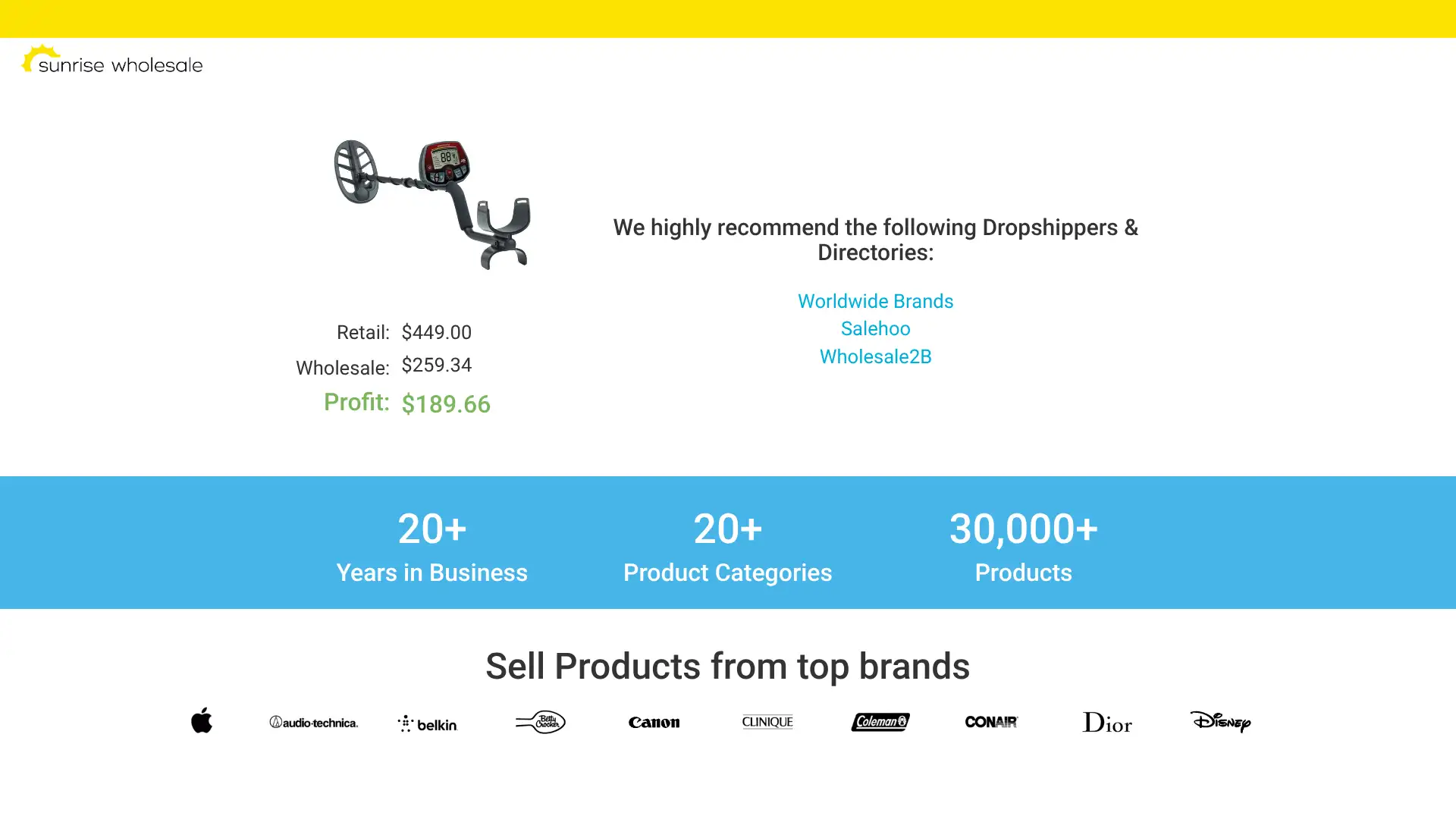 Sunrise Wholesale screenshot