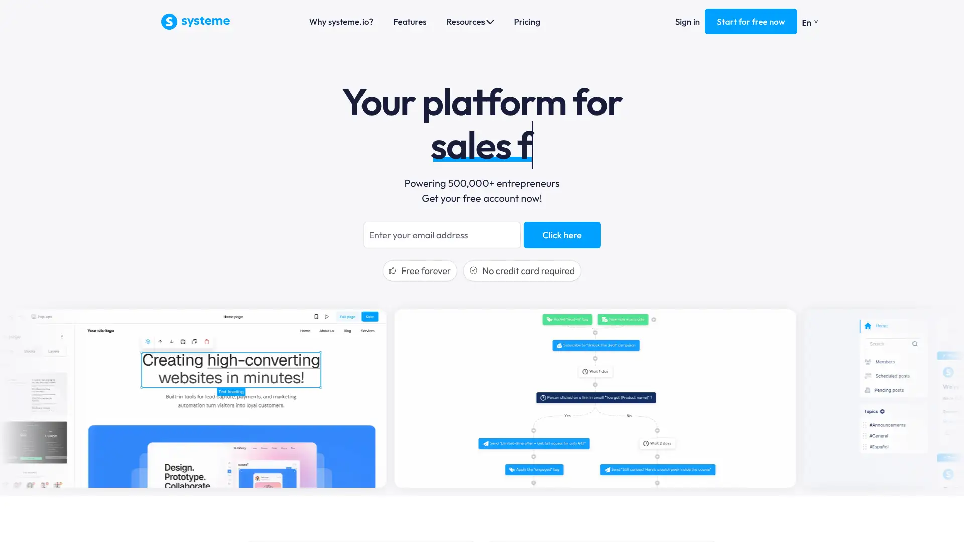 Systeme.io screenshot