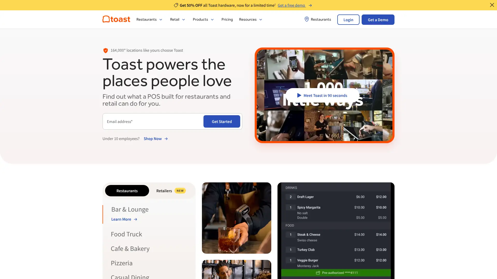 Toast POS screenshot
